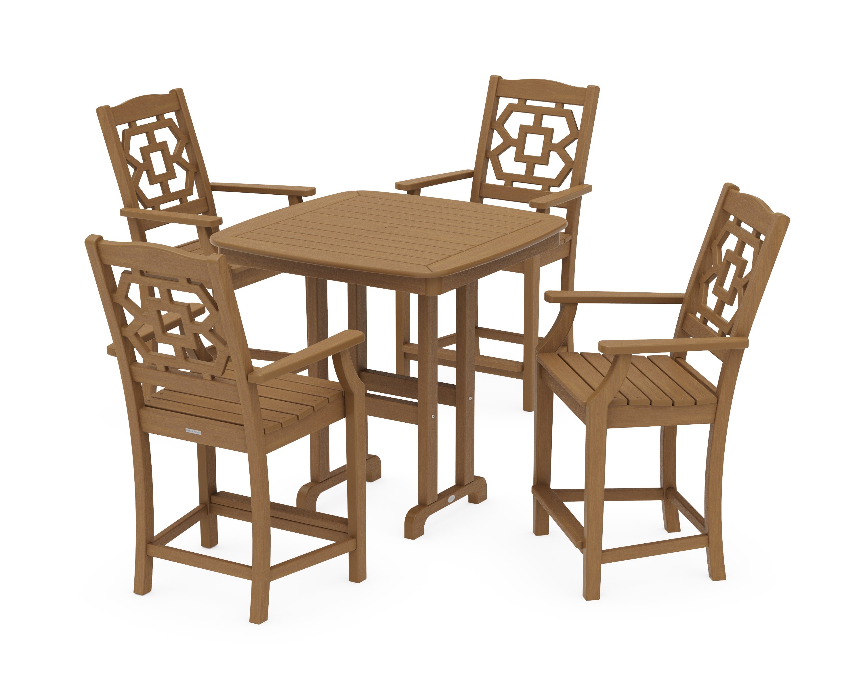 Chinoiserie 5-Piece Counter Set in Natural