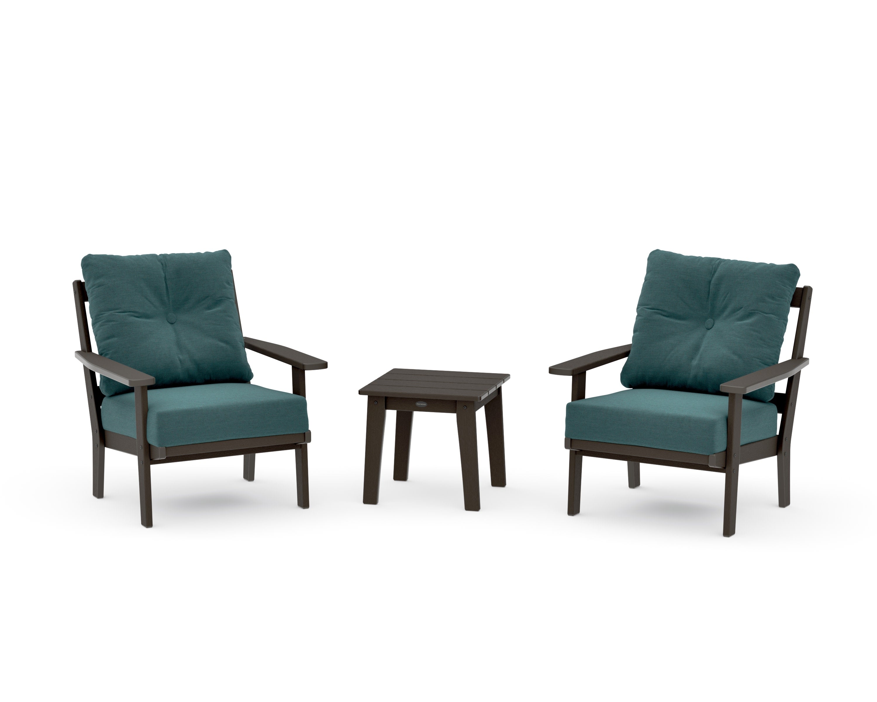 Oxford 3-Piece Deep Seating Set in Vintage Coffee / Ocean Teal