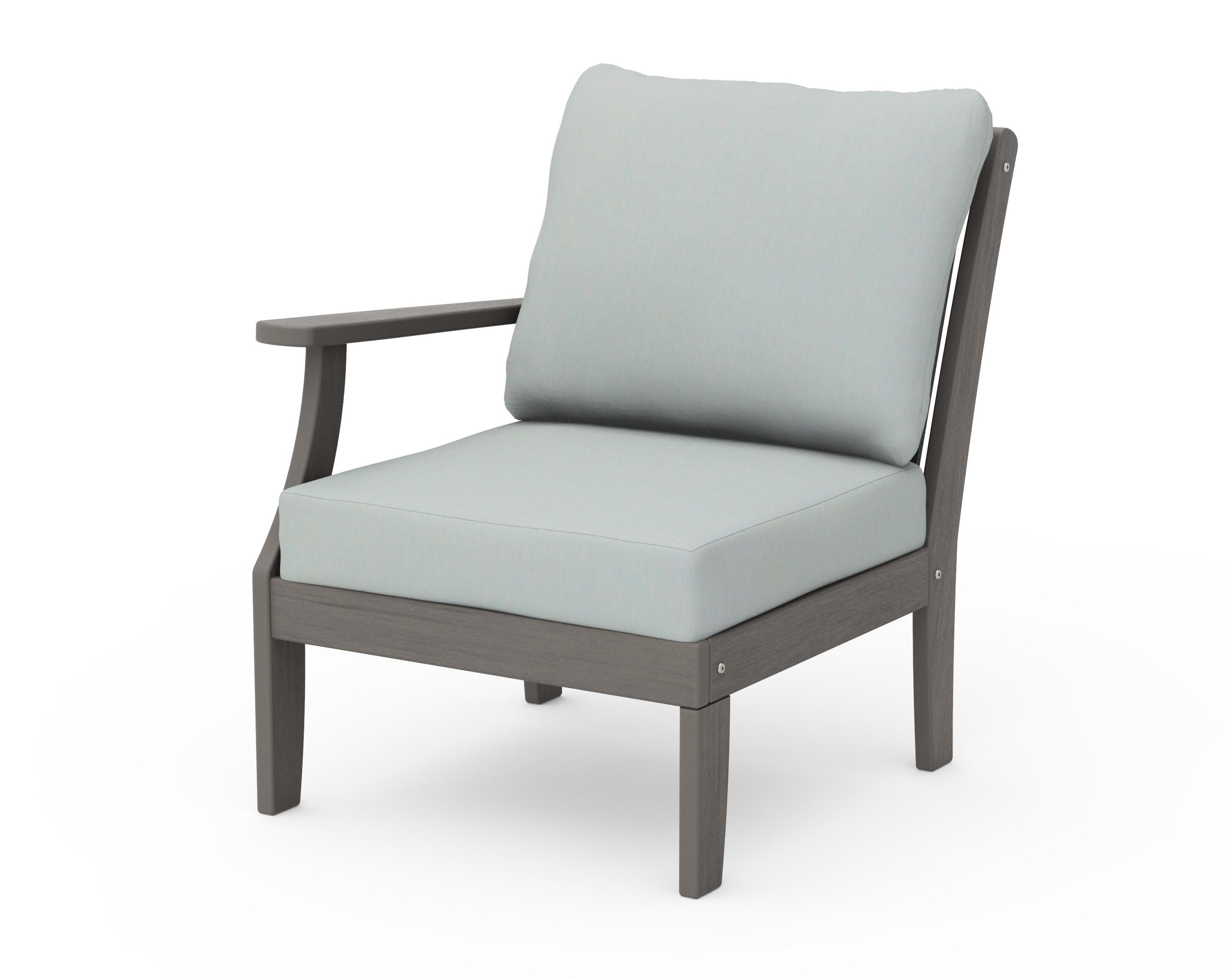 Braxton Modular Left Arm Chair in Driftwood / Spa