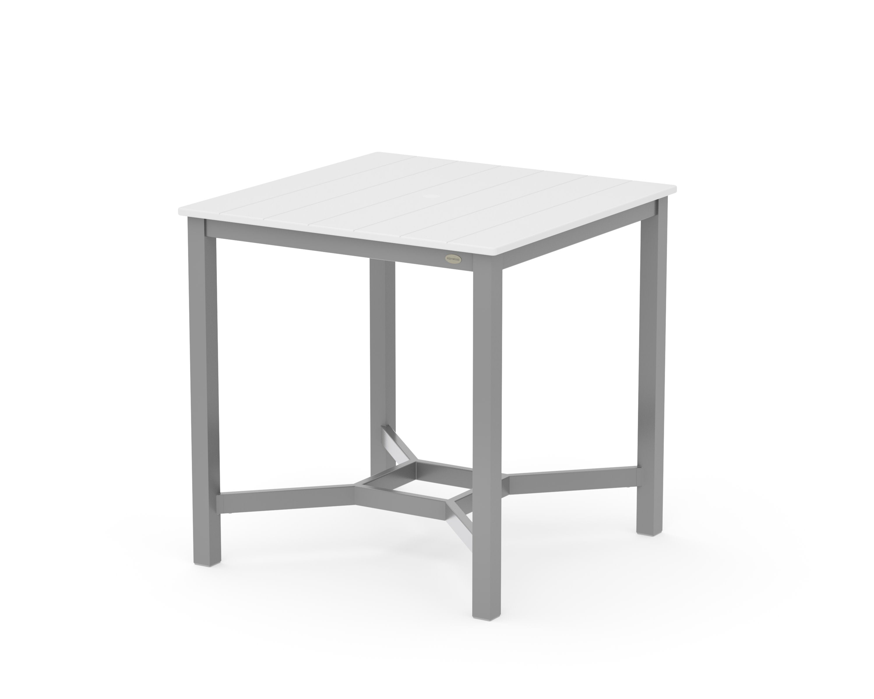 Main Street 36 x 36 Counter Table in Silver / White