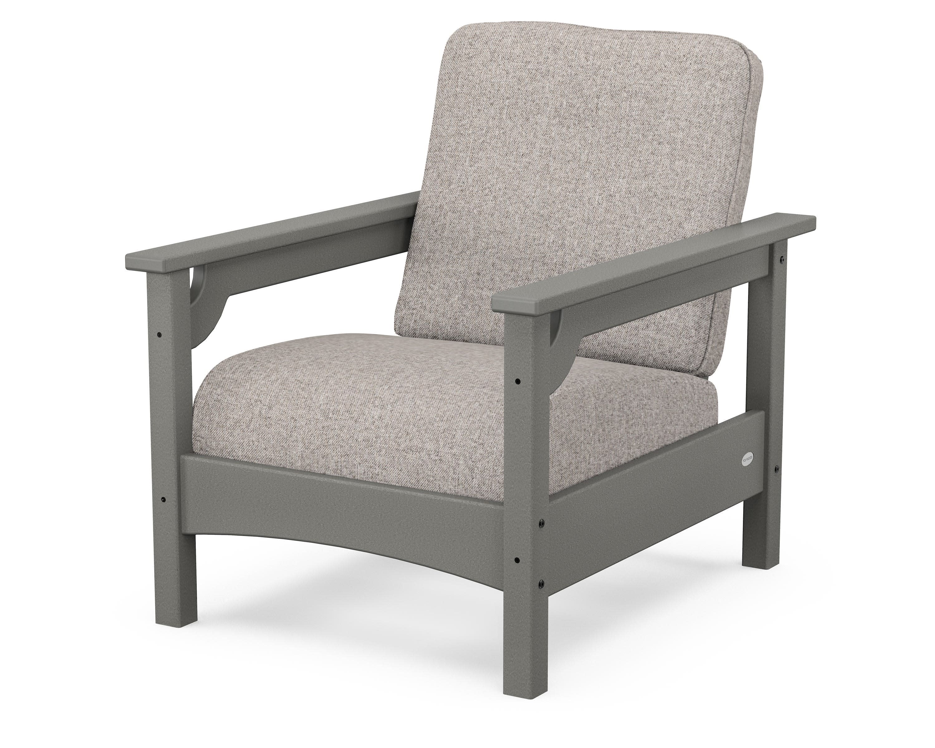 Club Chair in Slate Grey / Weathered Tweed
