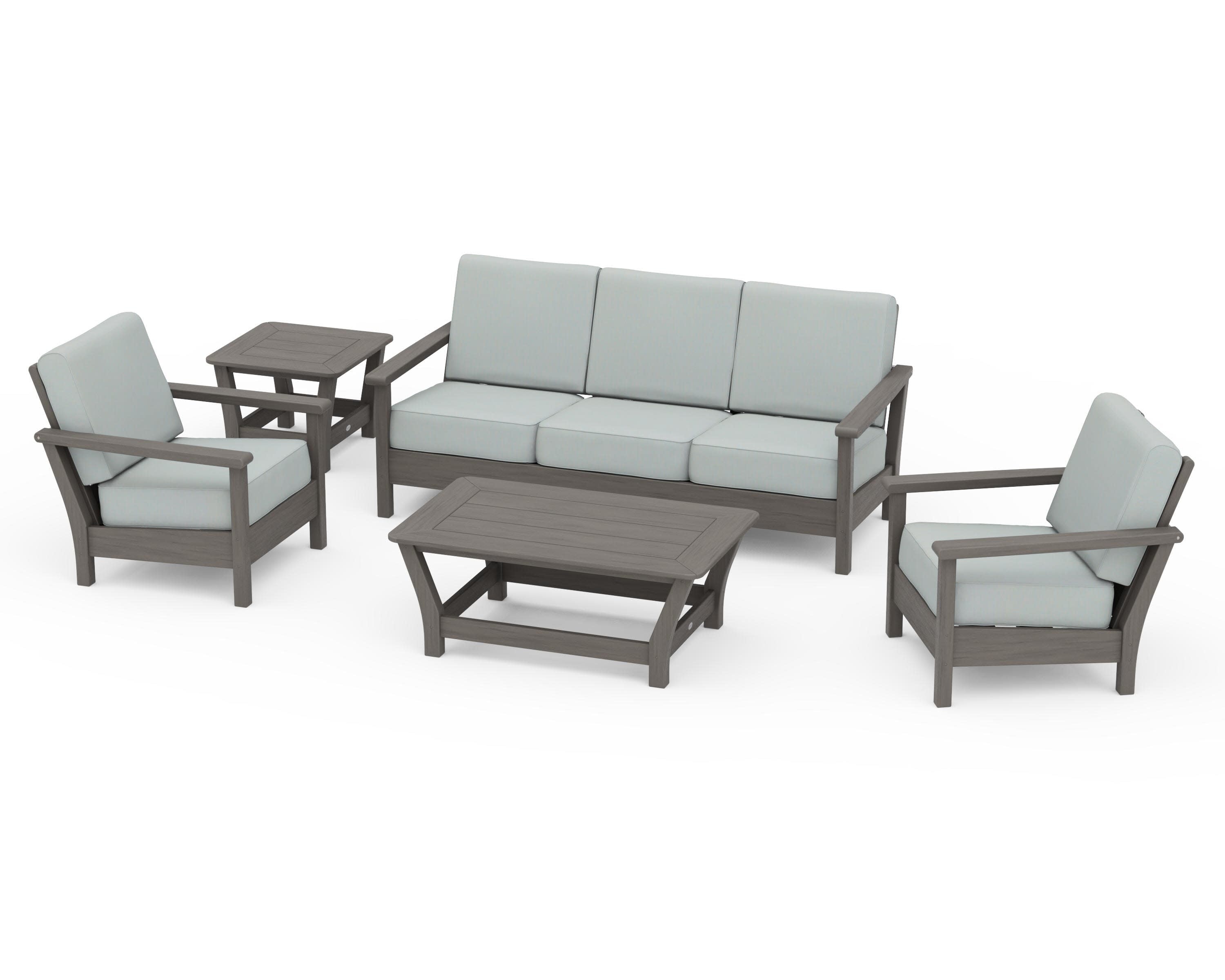 Harbour 5-Piece Deep Seating Set in Driftwood / Spa