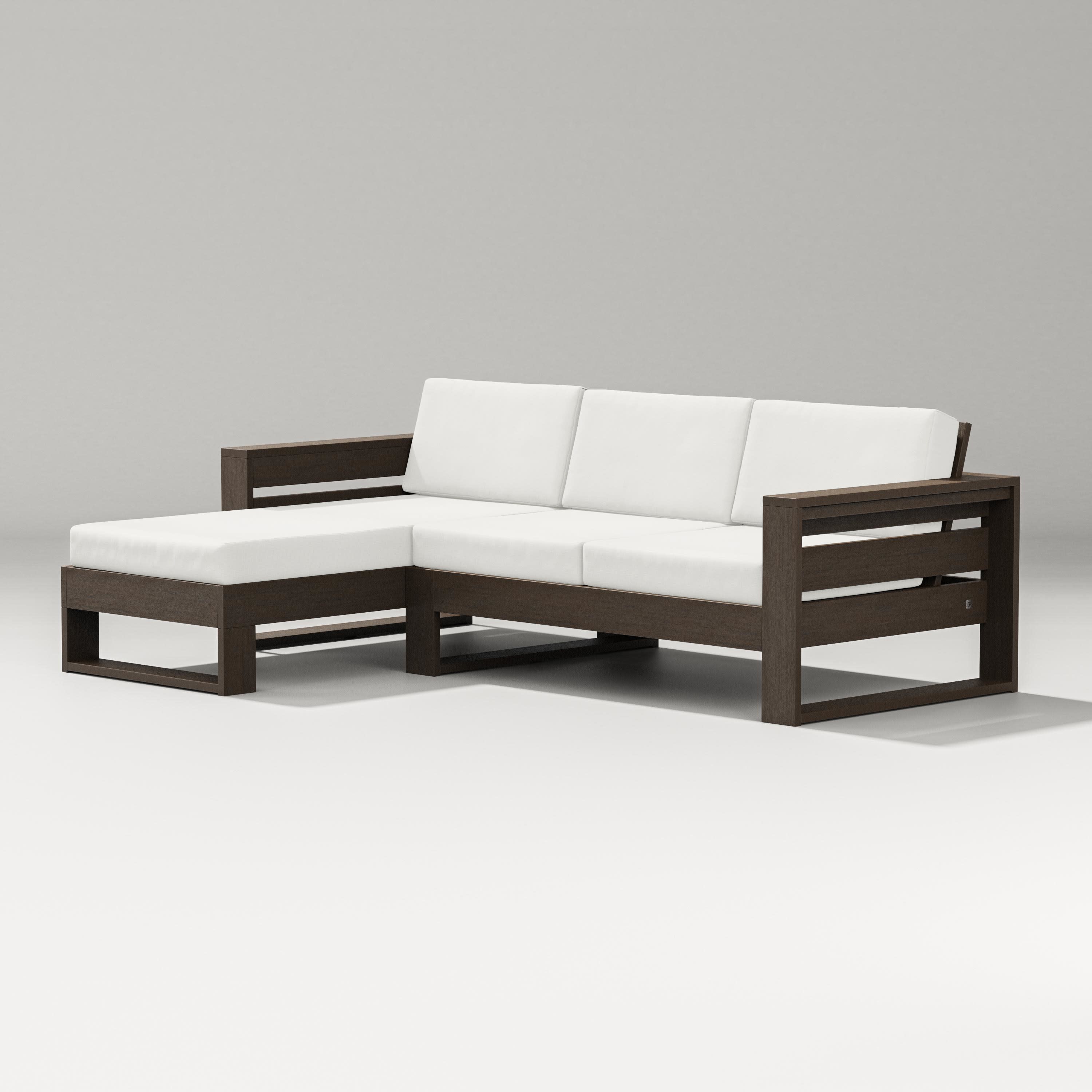 Latitude Left Chaise Sectional in Kona / Natural Linen