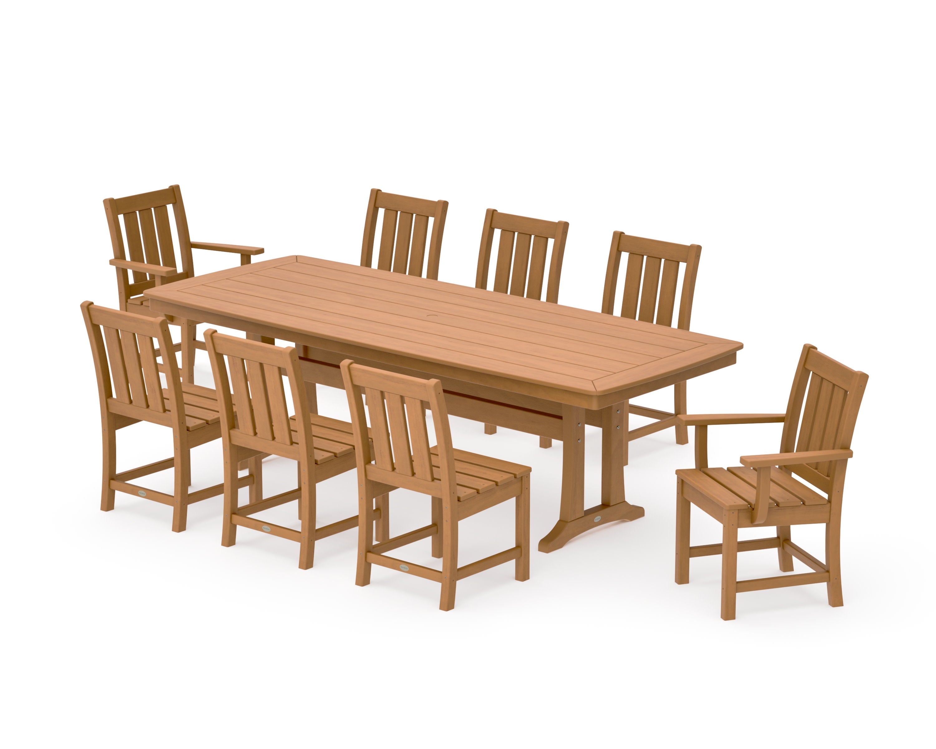 Oxford 9-Piece Dining Set with Trestle Legs in Natural