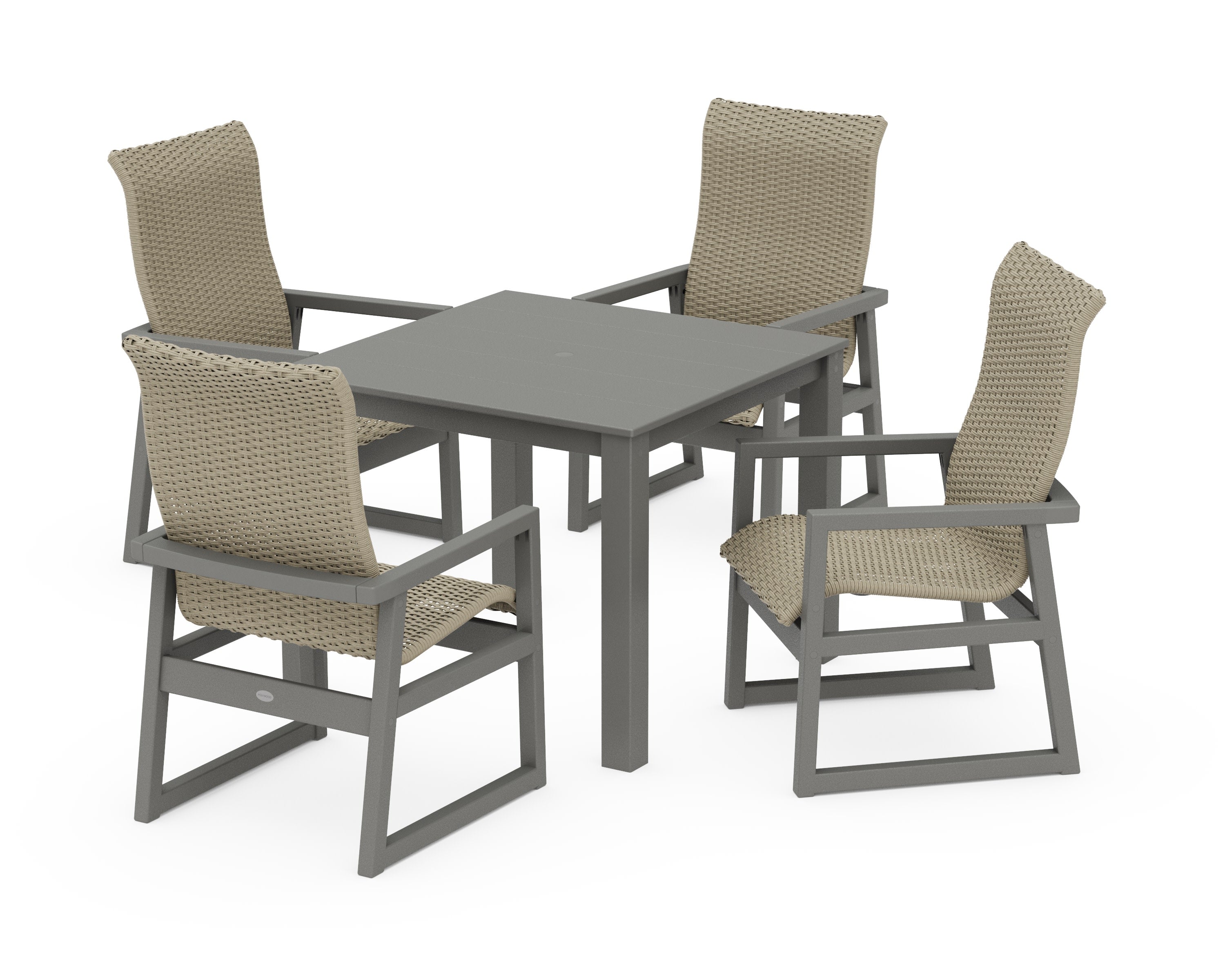 EDGE Woven Highback 5-Piece Parsons Dining Set
