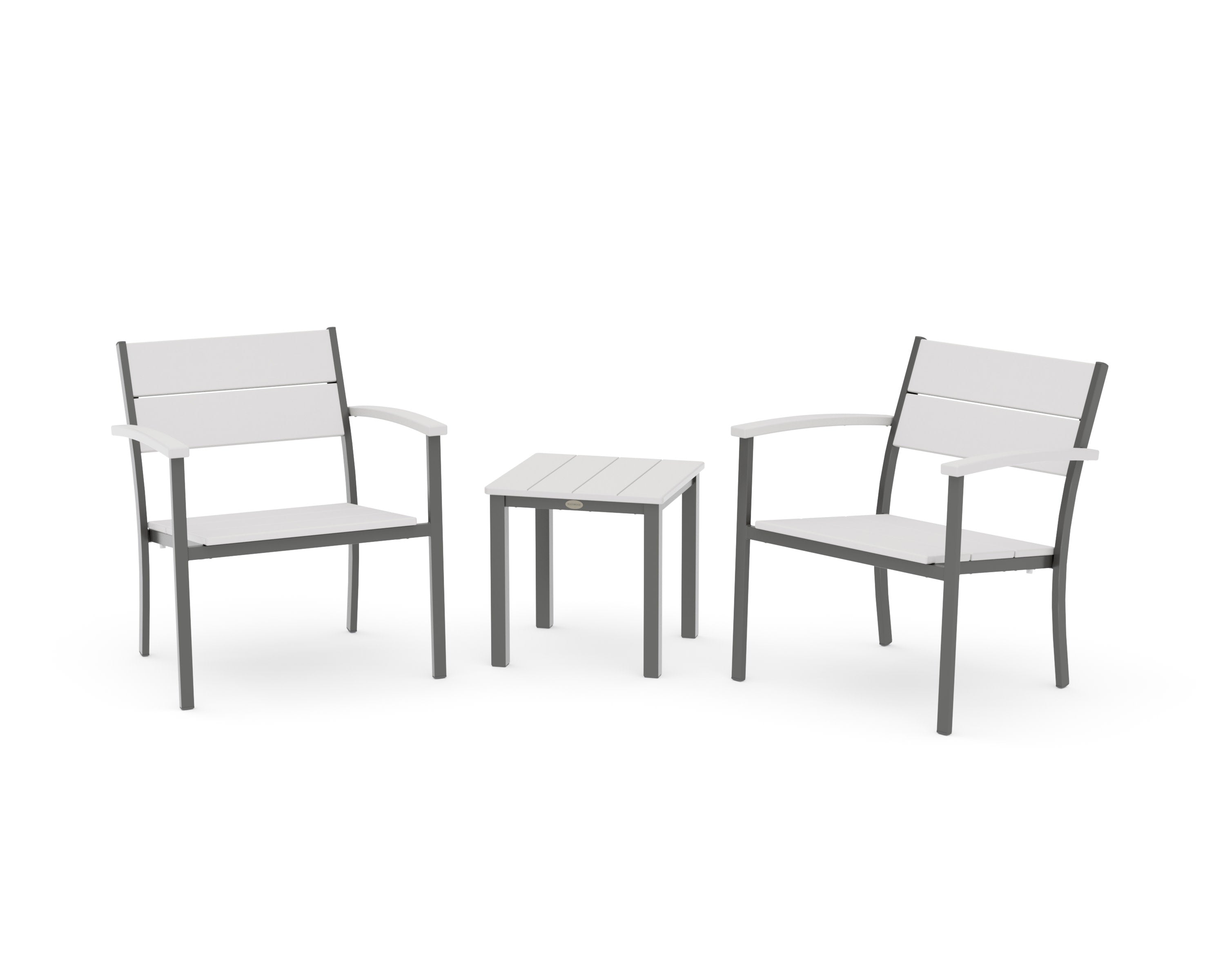Main Street 3-Piece Lounge Chair Set in Charcoal / Vintage White