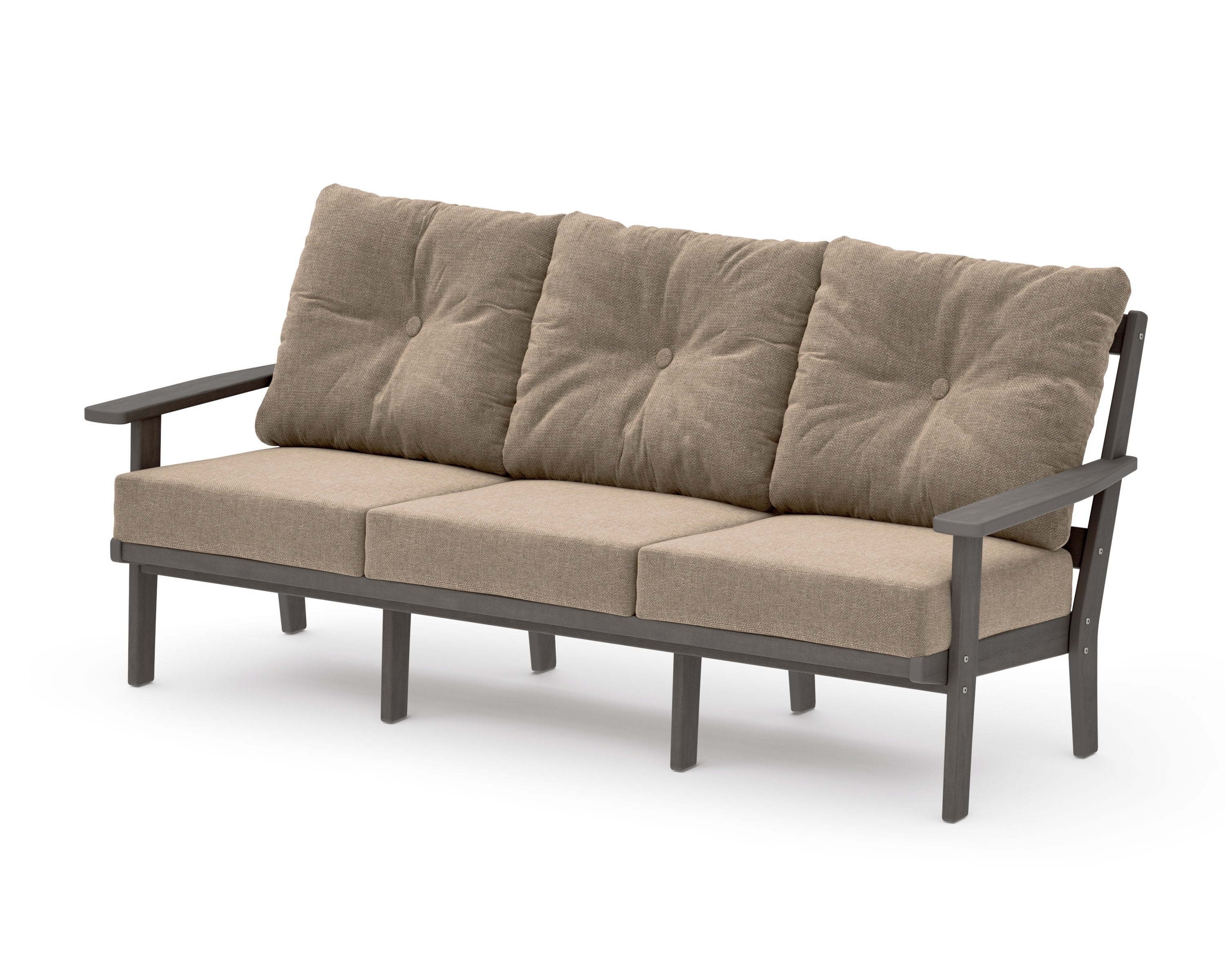Oxford Deep Seating Sofa in Driftwood / Spiced Burlap