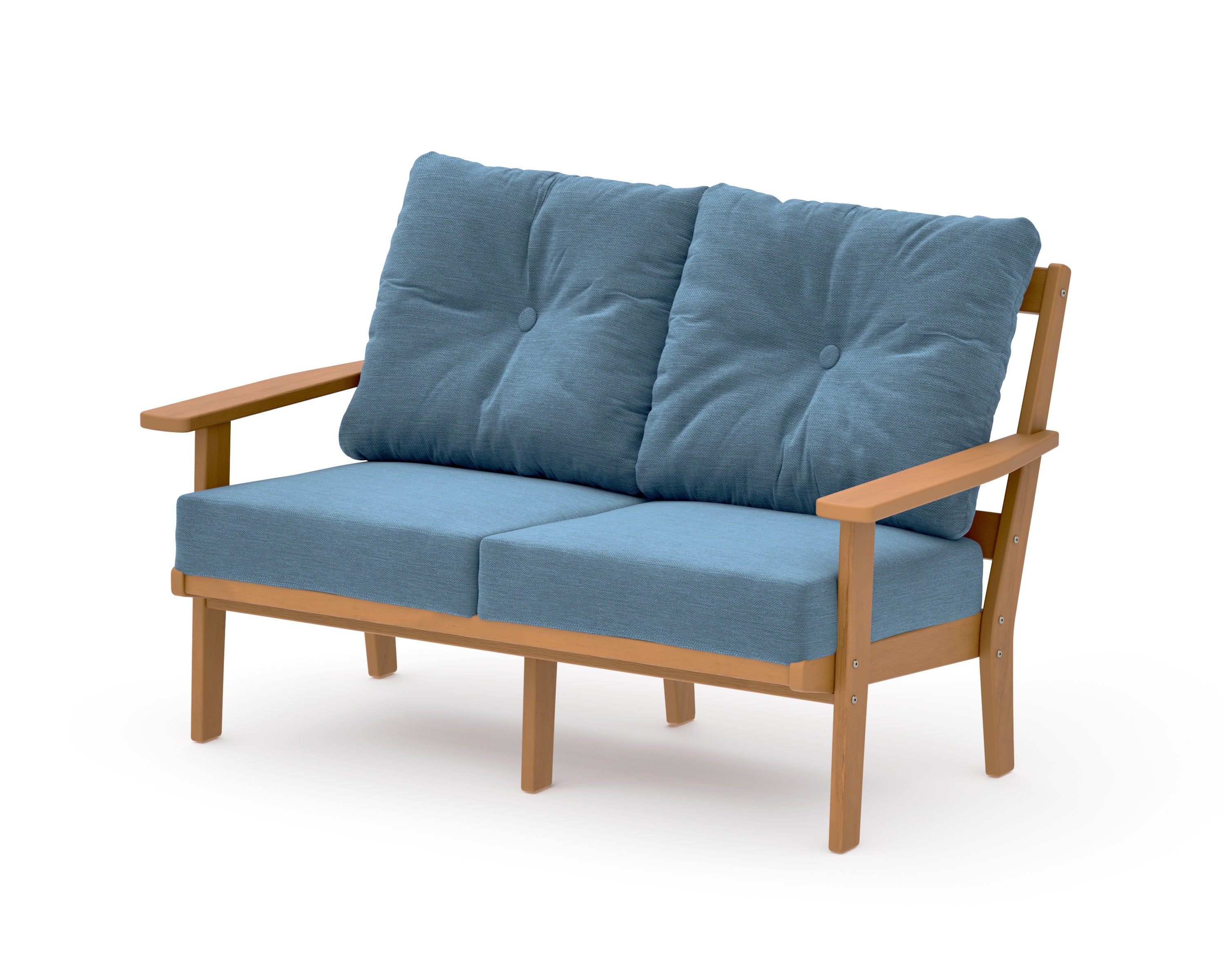 Oxford Deep SeatingLoveseat in Natural / Sky Blue