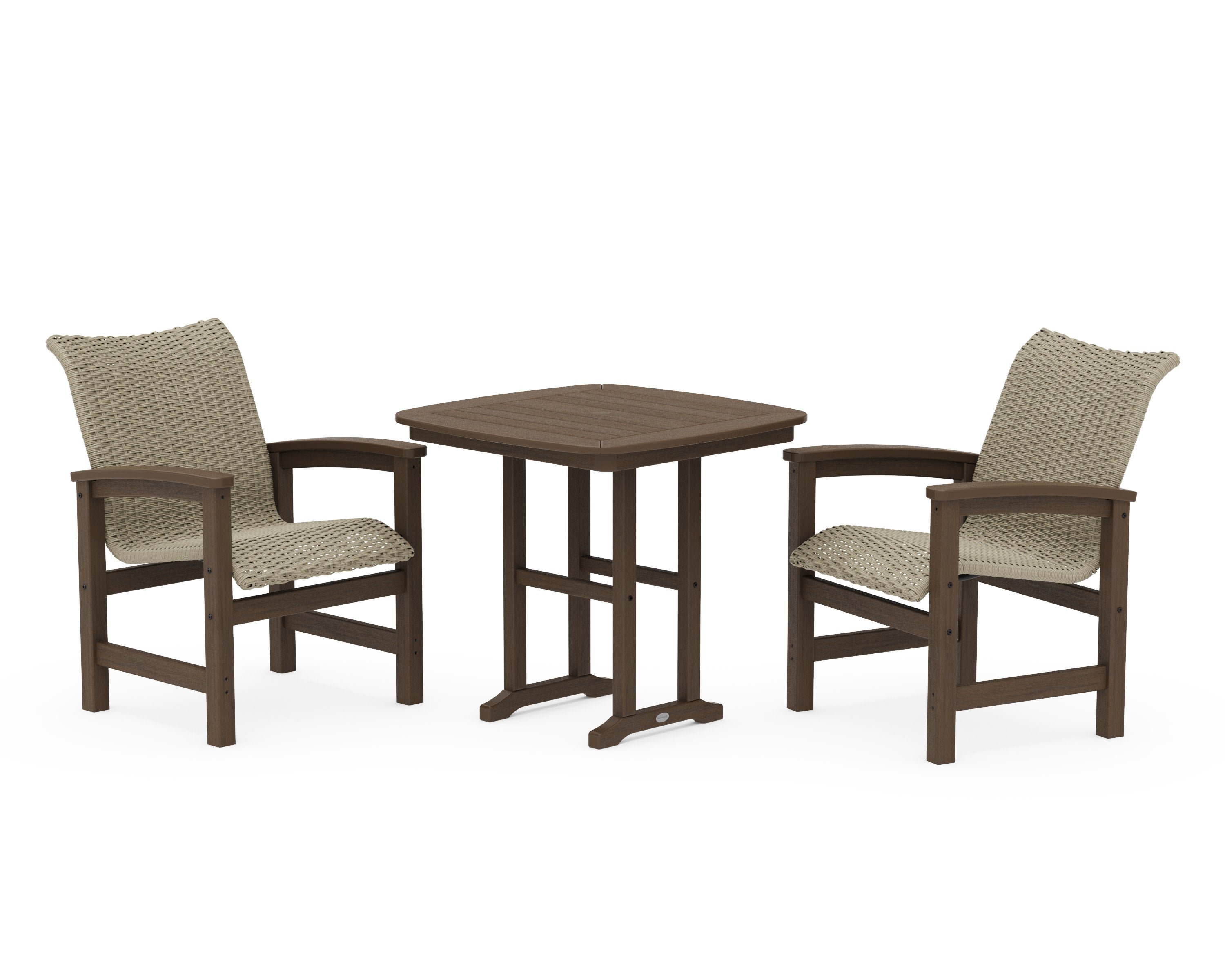 Coastal Woven 3-Piece Dining Set in Kona / Dune Grass