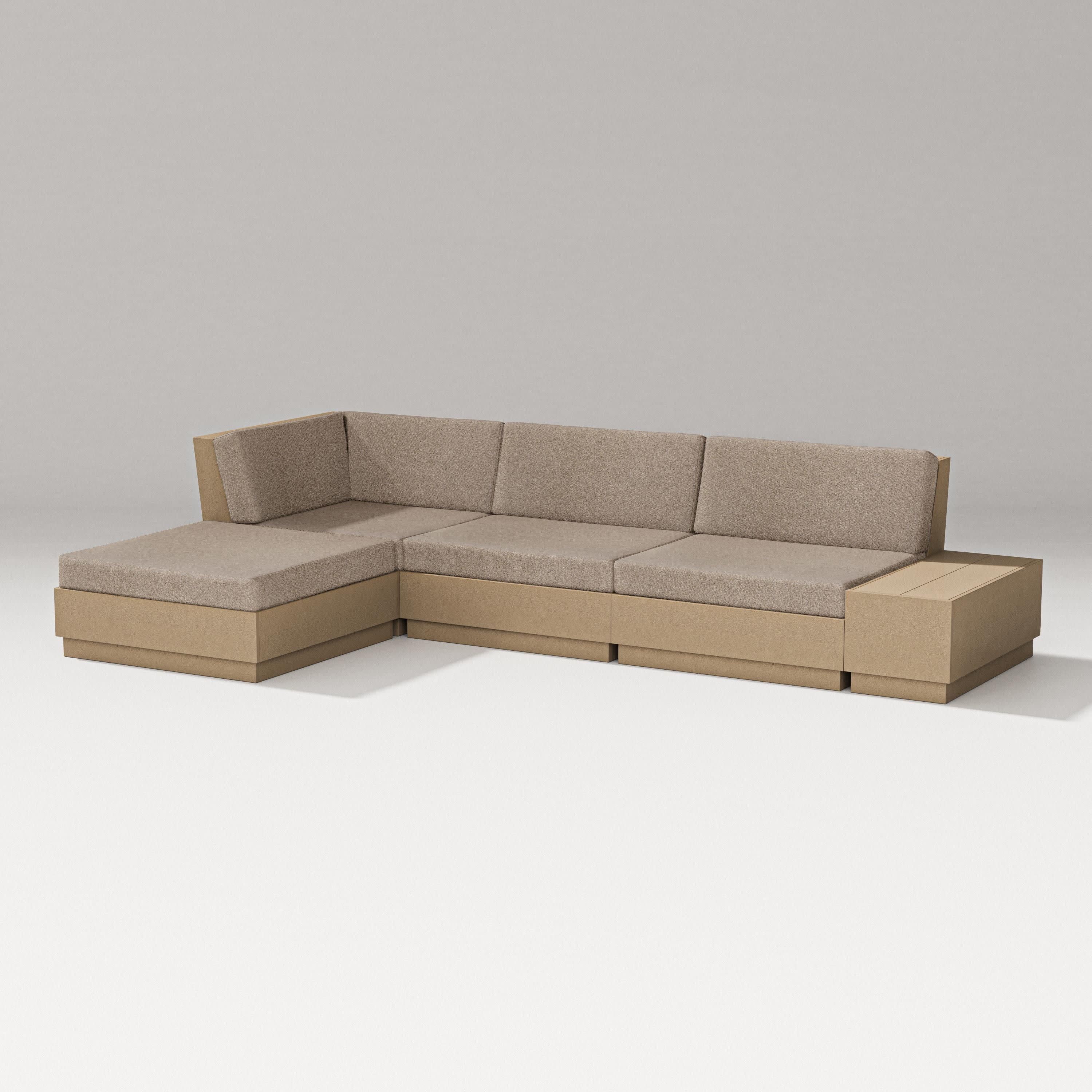 Elevate Chaise Sectional in Vintage Sahara / Spiced Burlap