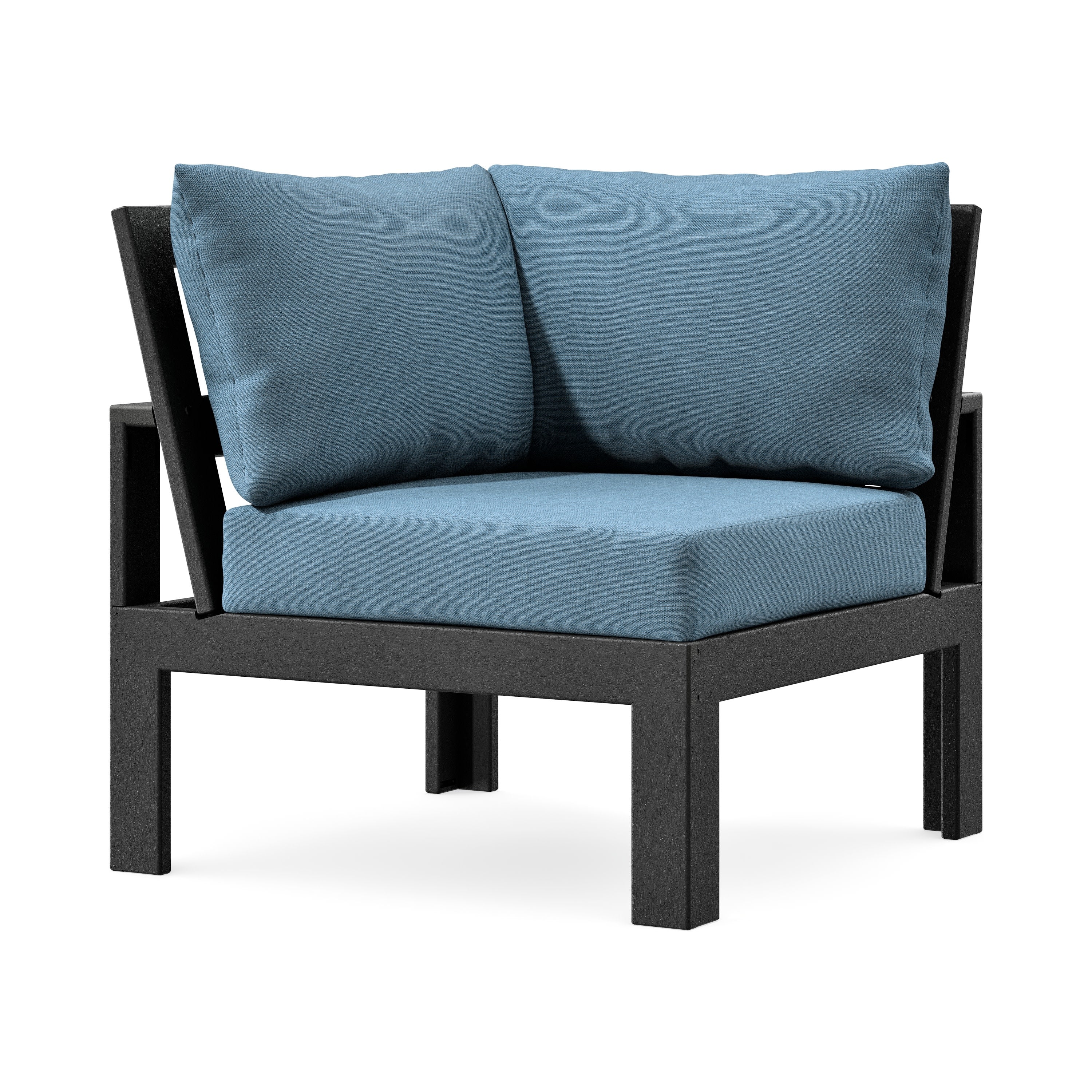 Modular Corner Chair in Black / Sky Blue