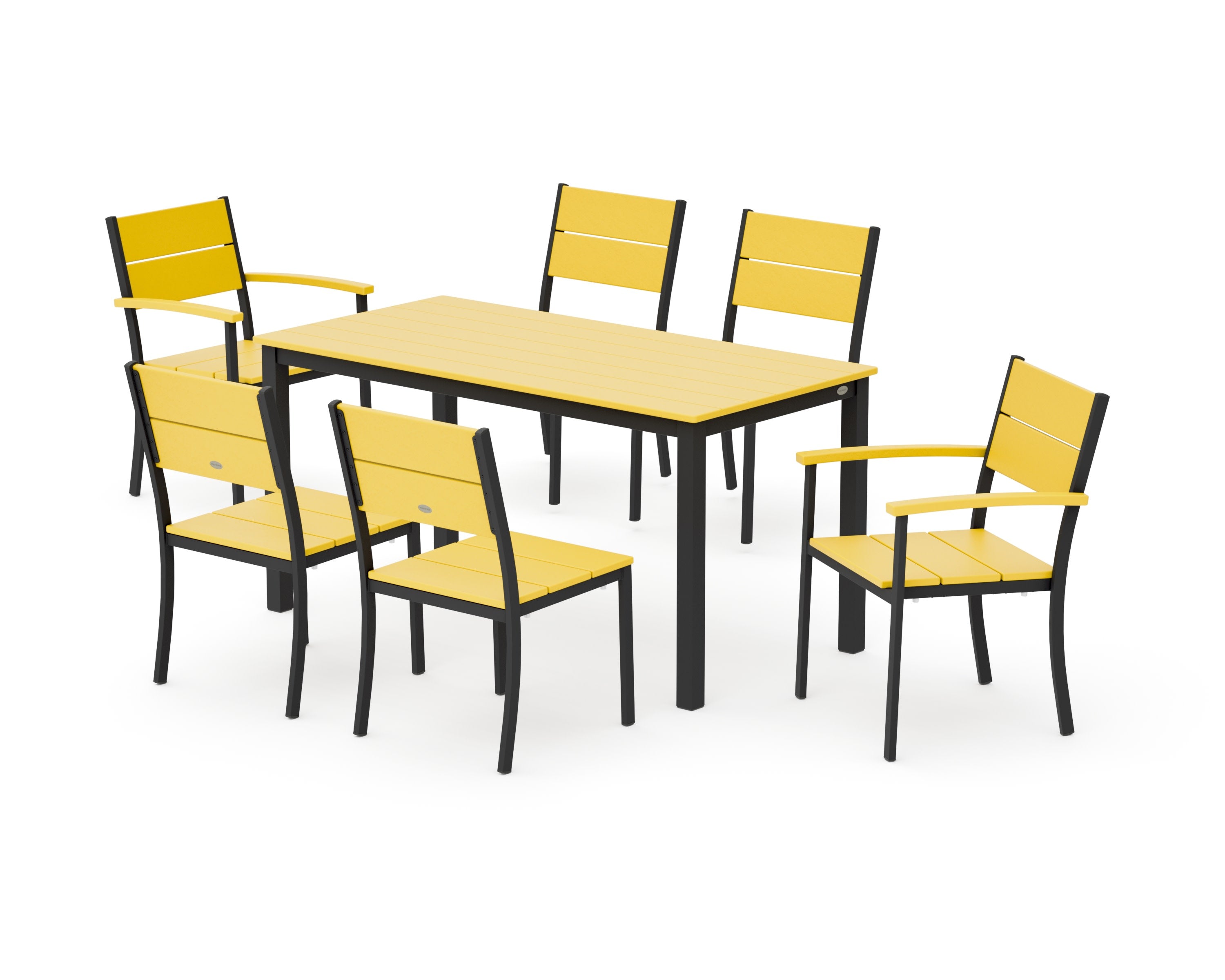 Main Street 7-Piece Dining Set in Black / Lemon