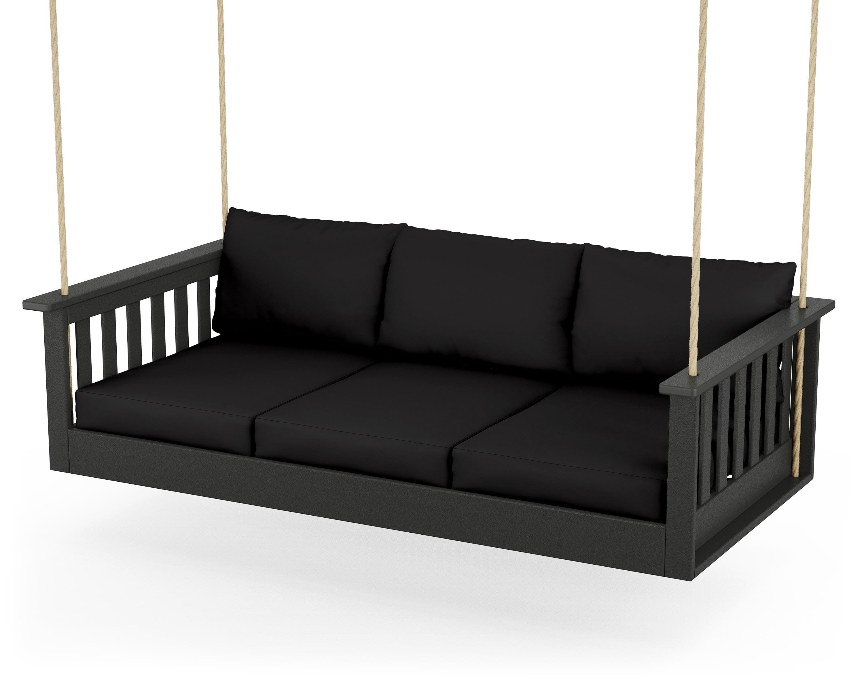 Vineyard Daybed Swing in Black / Canvas Black