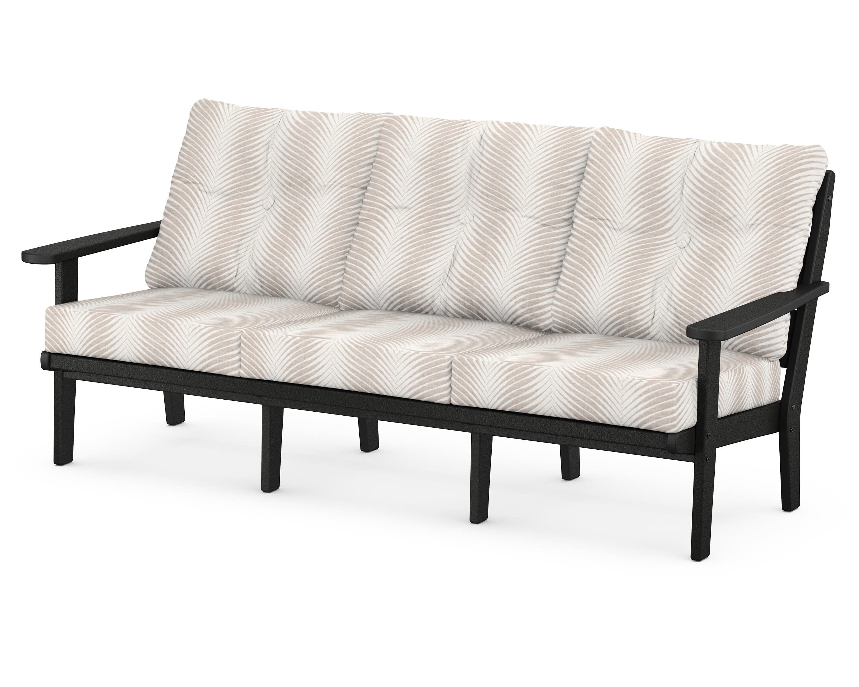 Lakeside Deep Seating Sofa in Black / Clock Out Cloud