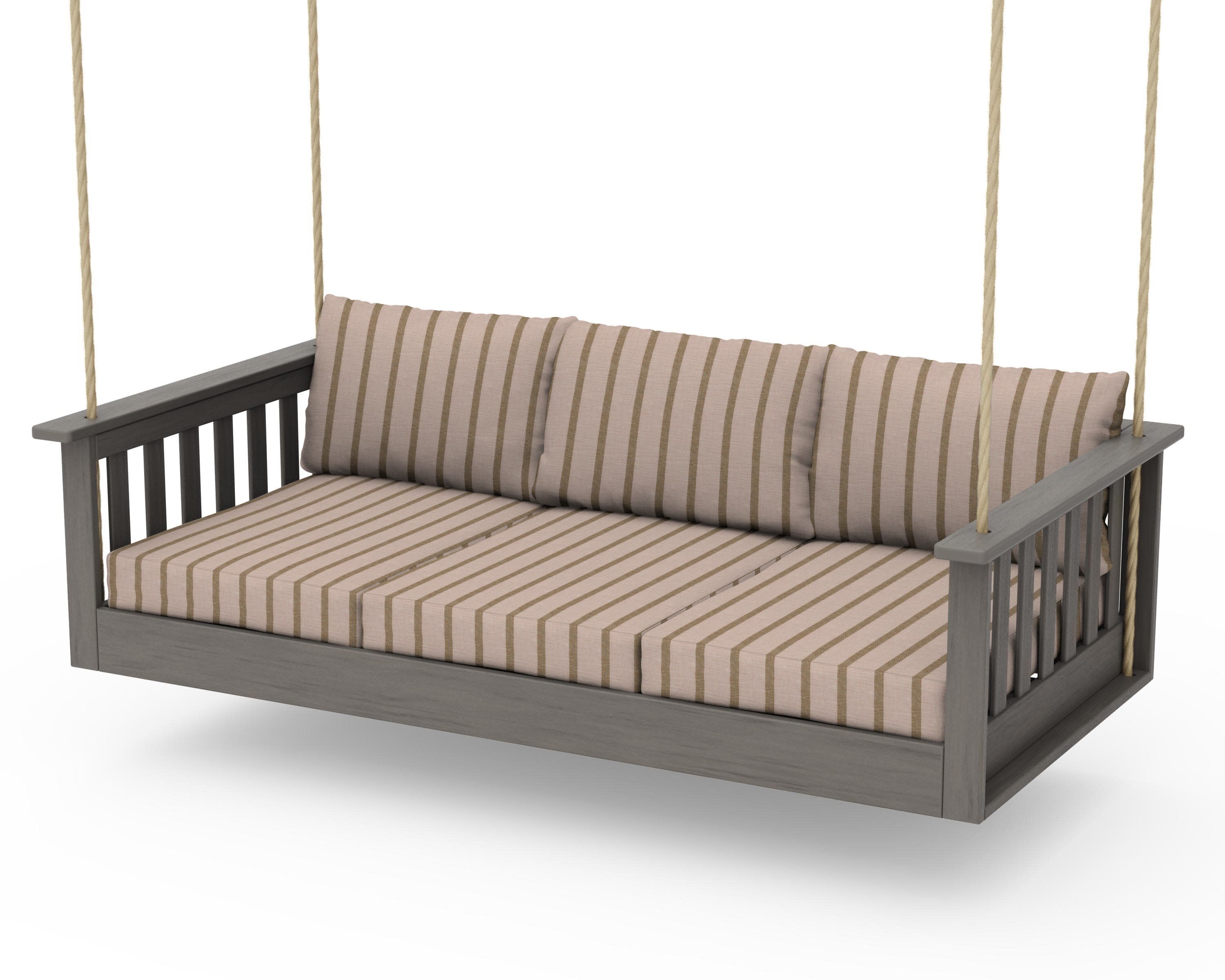 Vineyard Daybed Swing in Driftwood / Unwind Cameo