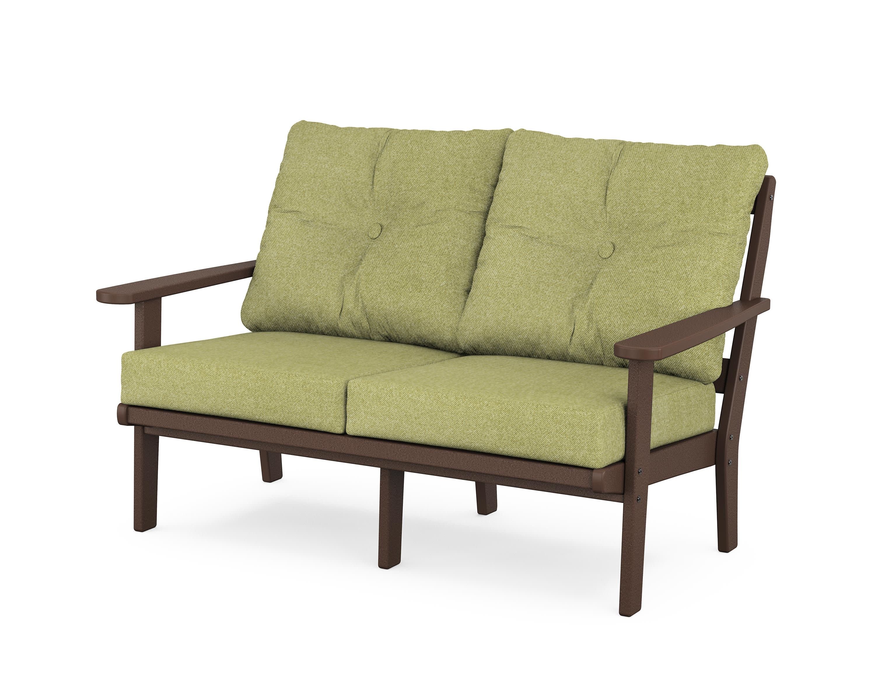 Mission Deep SeatingLoveseat in Mahogany / Chartreuse Boucle