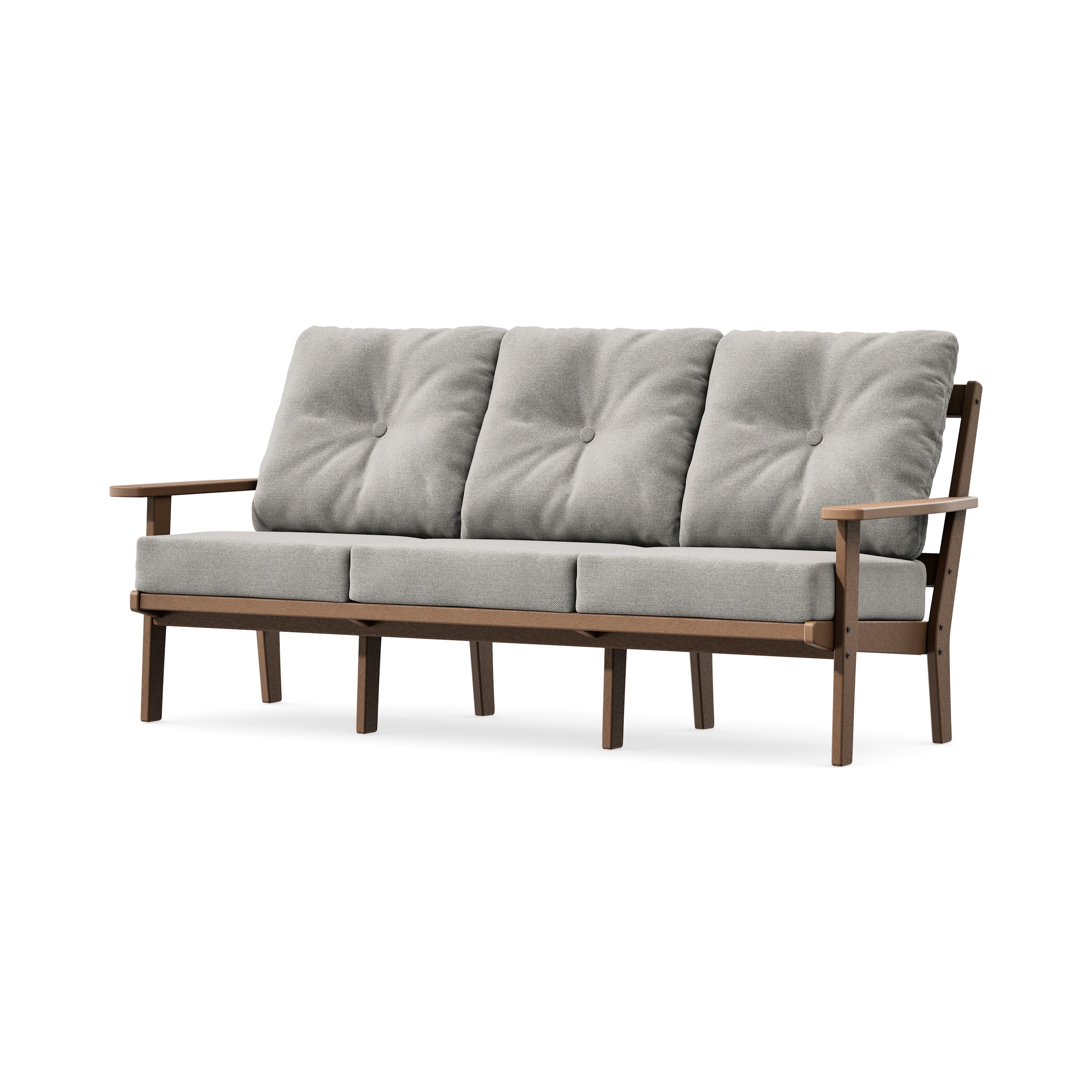 Oxford Deep Seating Sofa in Teak / Weathered Tweed