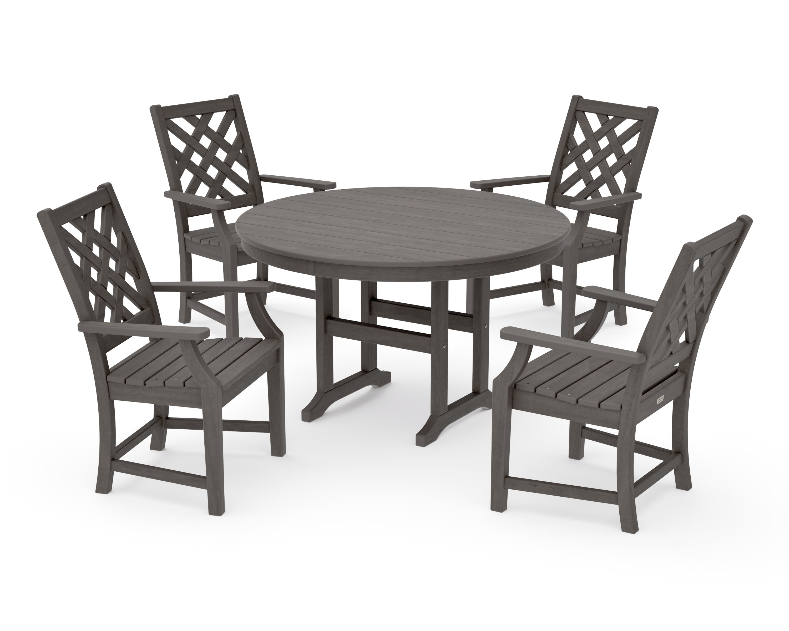 Wovendale 5-Piece Round Farmhouse Dining Set in Driftwood