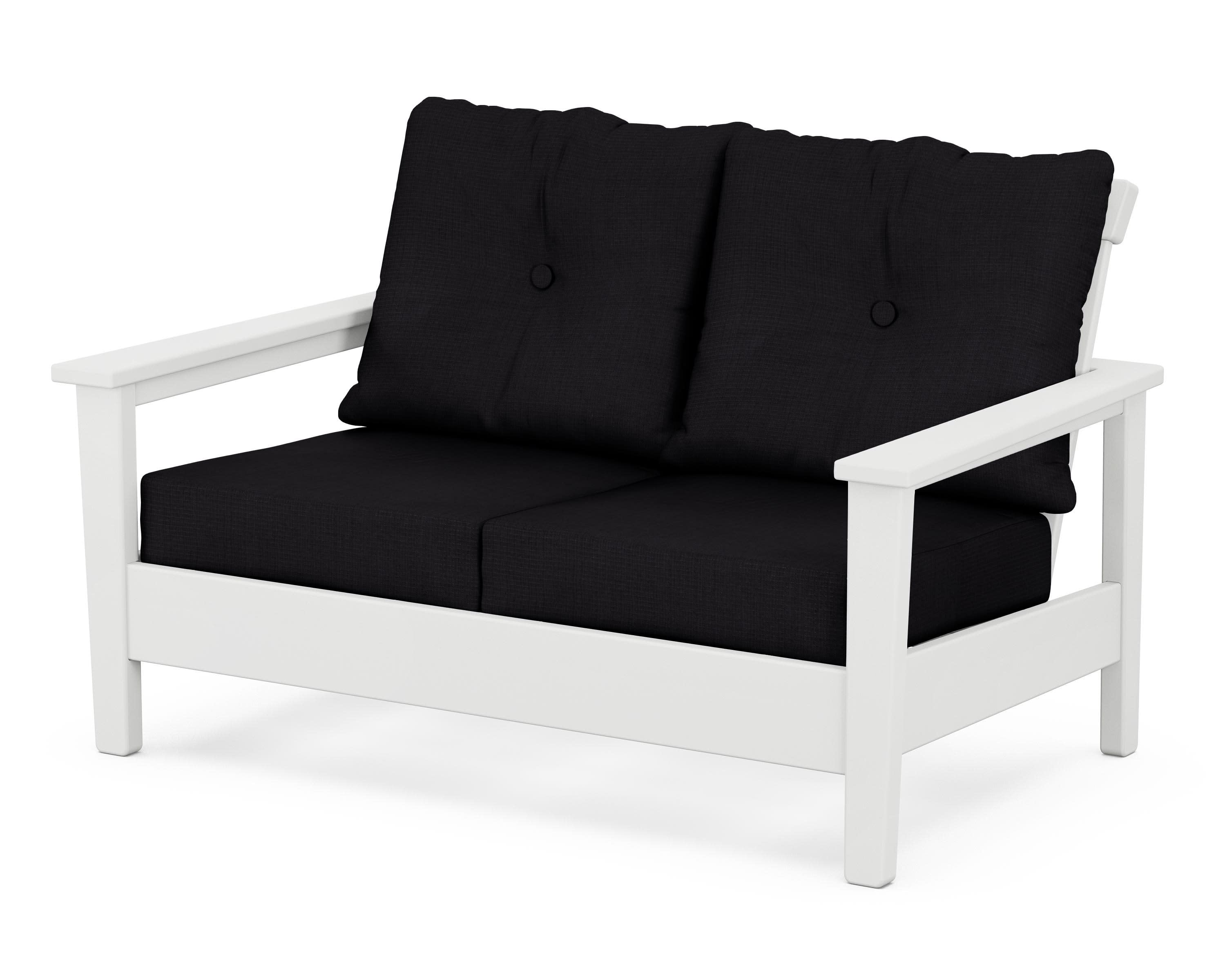 Prescott Deep Seating Loveseat in White / Midnight Linen