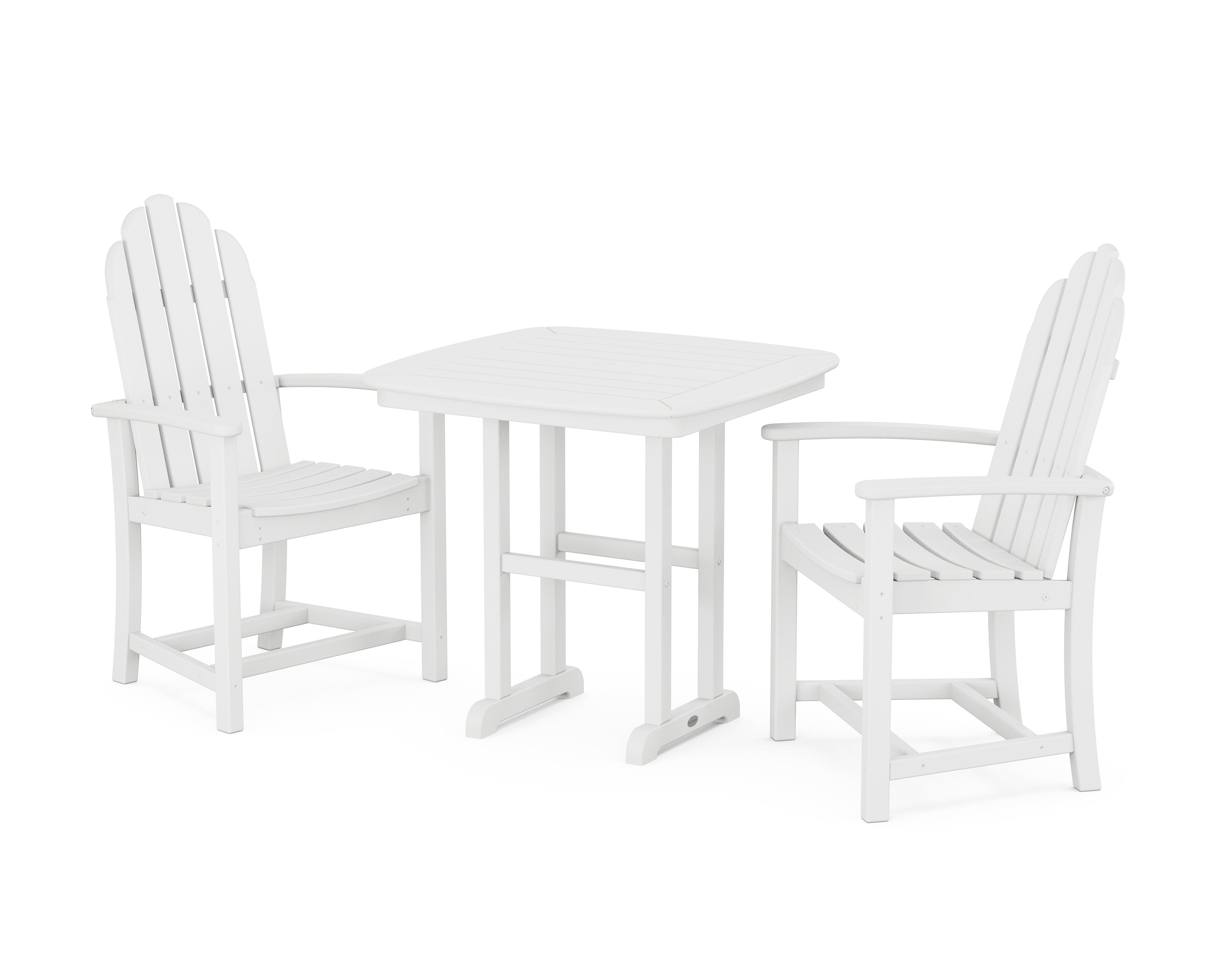 Classic Adirondack 3-Piece Dining Set in White