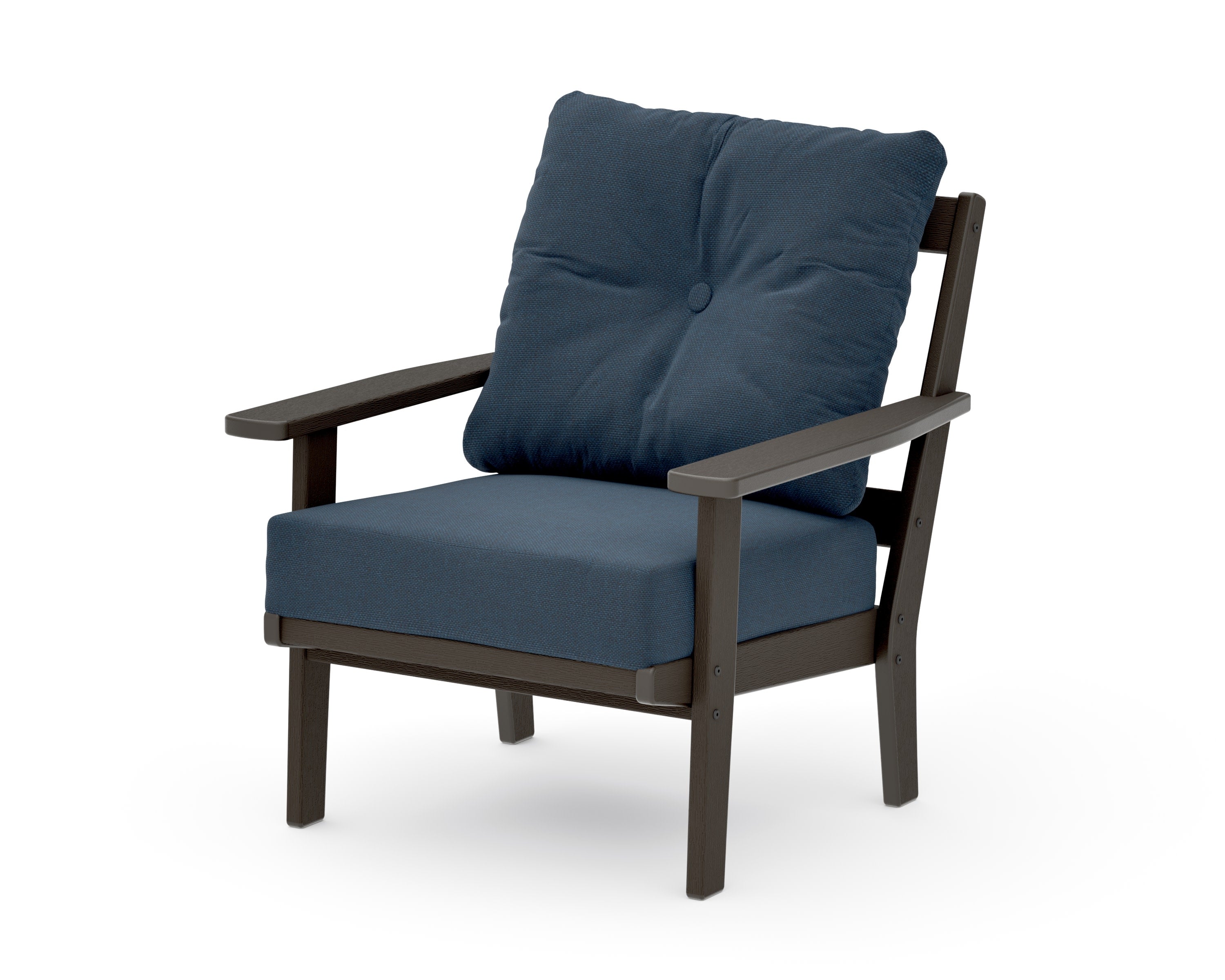 Oxford Deep Seating Chair in Vintage Coffee / Marine Indigo