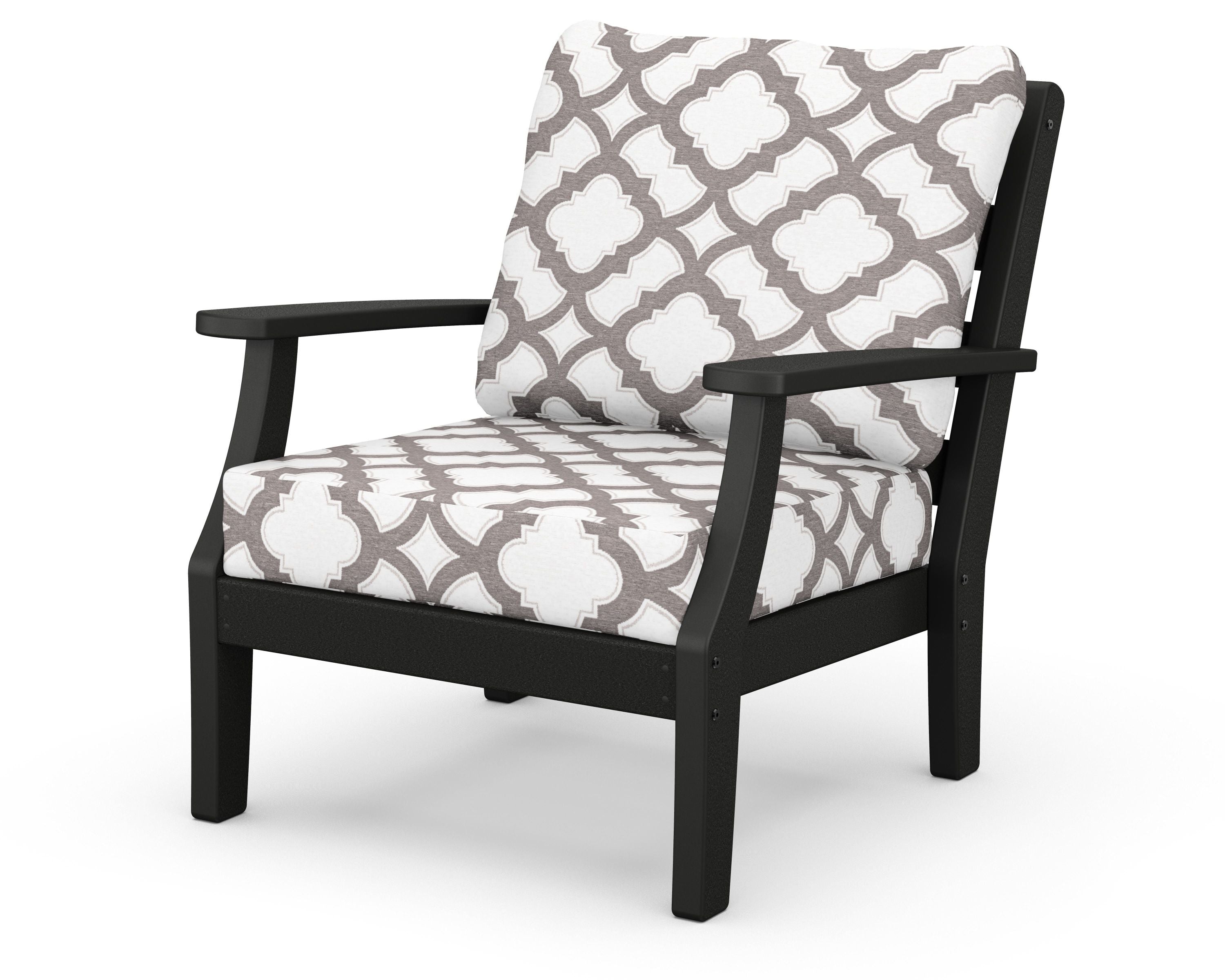 Chesapeake Deep Seating Chair in Black / Trellis Grey Mist