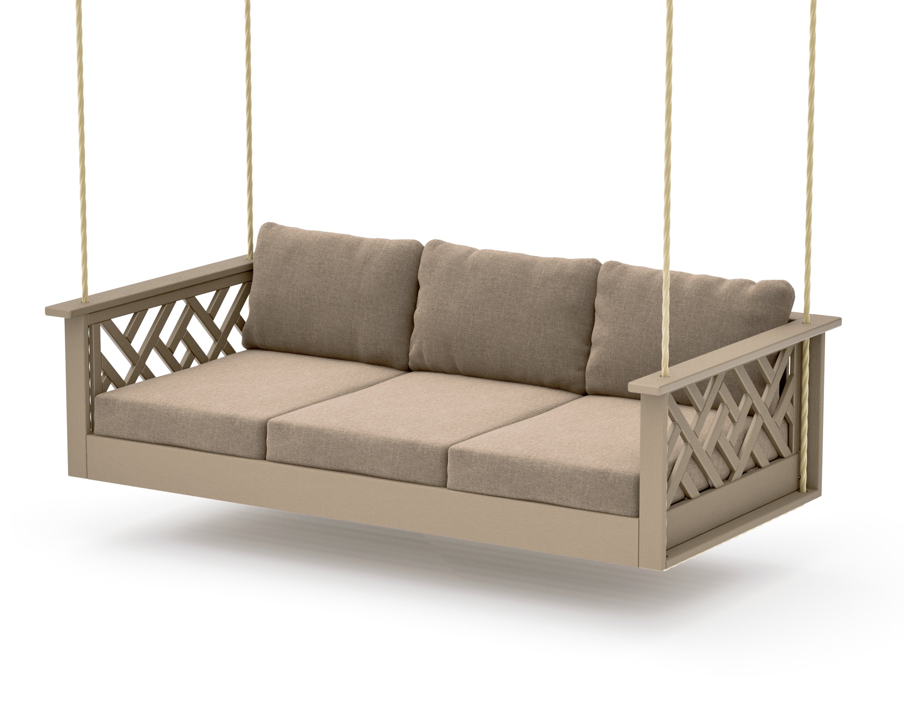 Chippendale Daybed Swing in Vintage Sahara / Spiced Burlap