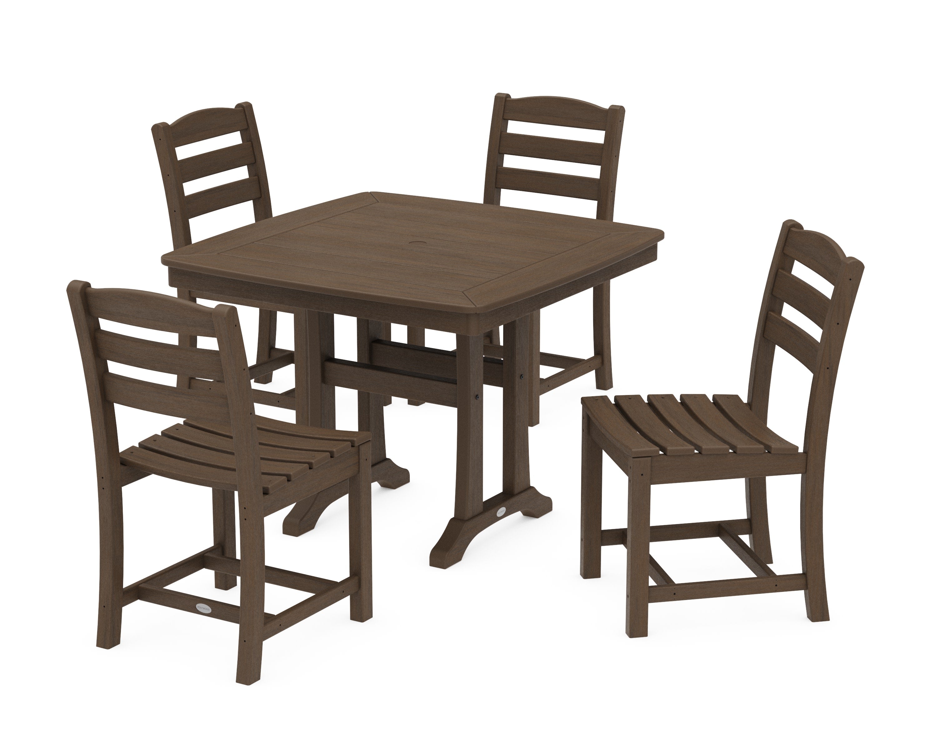 La Casa Caf Side Chair 5-Piece Dining Set with Trestle Legs in Kona