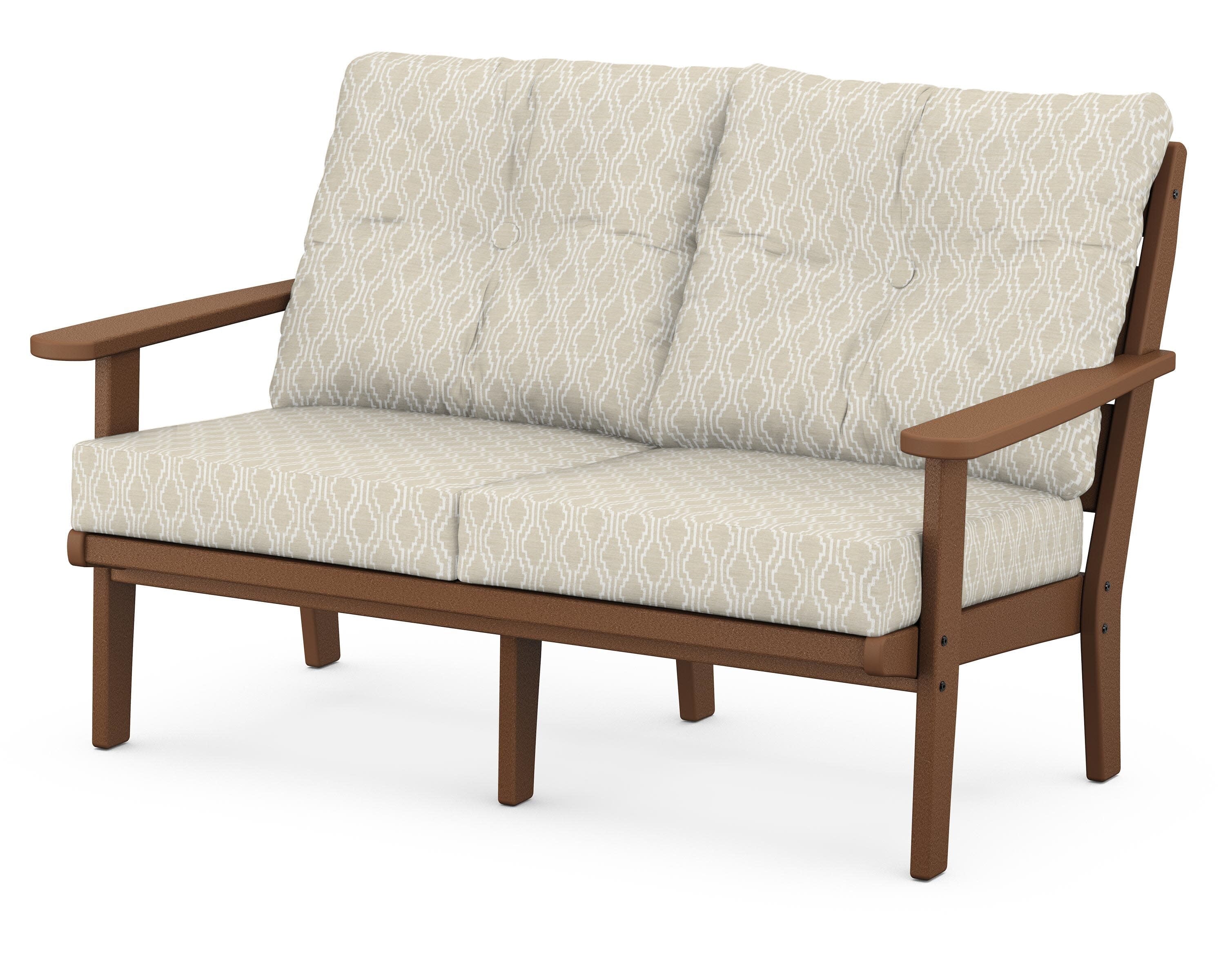 Lakeside Deep Seating Loveseat in Teak / Solve Linen