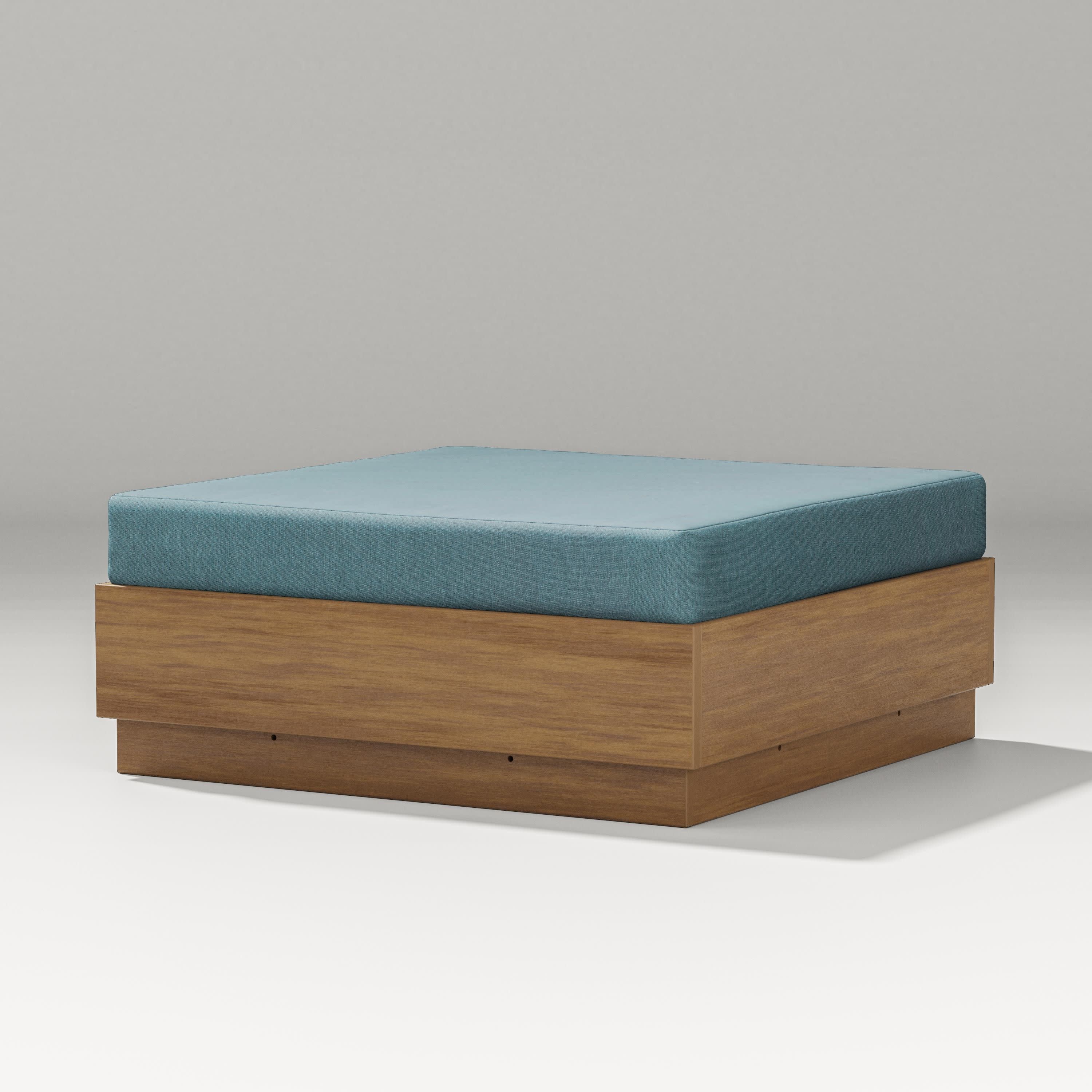 Elevate Lounge Ottoman in Natural / Ocean Teal