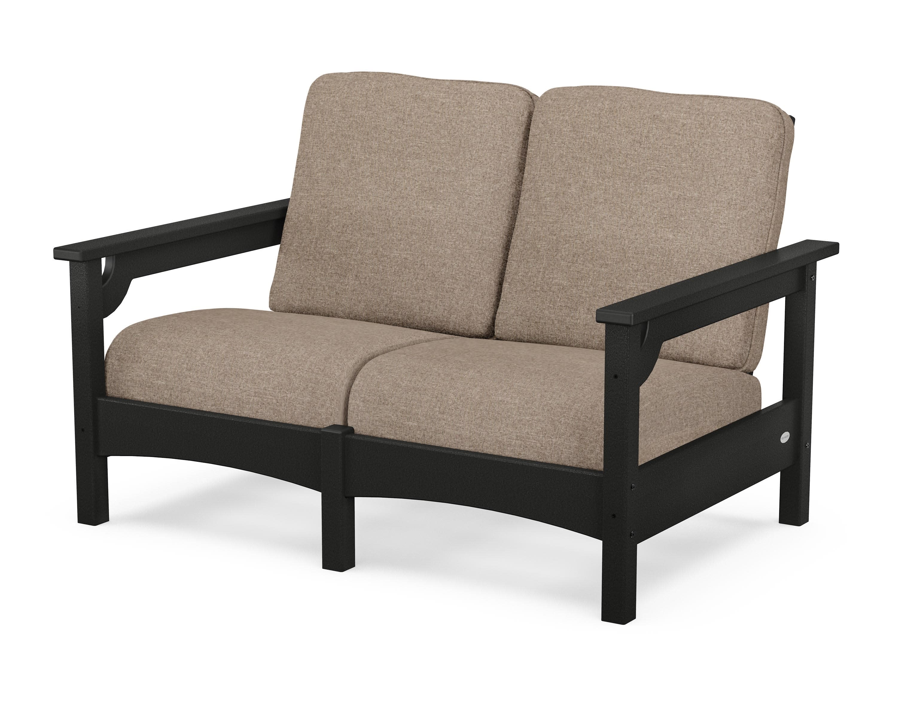 Club Loveseat in Black / Spiced Burlap