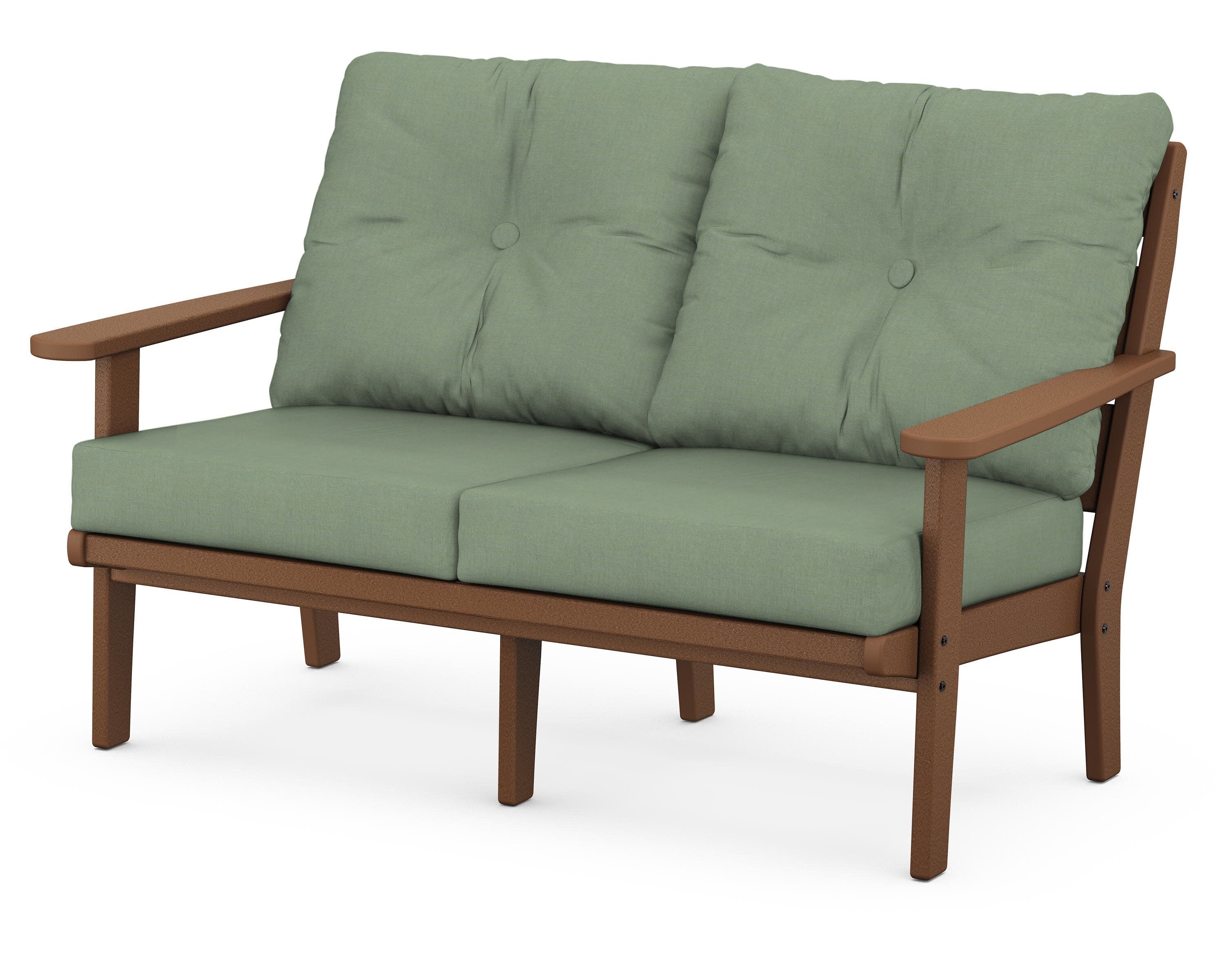 Lakeside Deep Seating Loveseat in Teak / Exhale Rainwashed