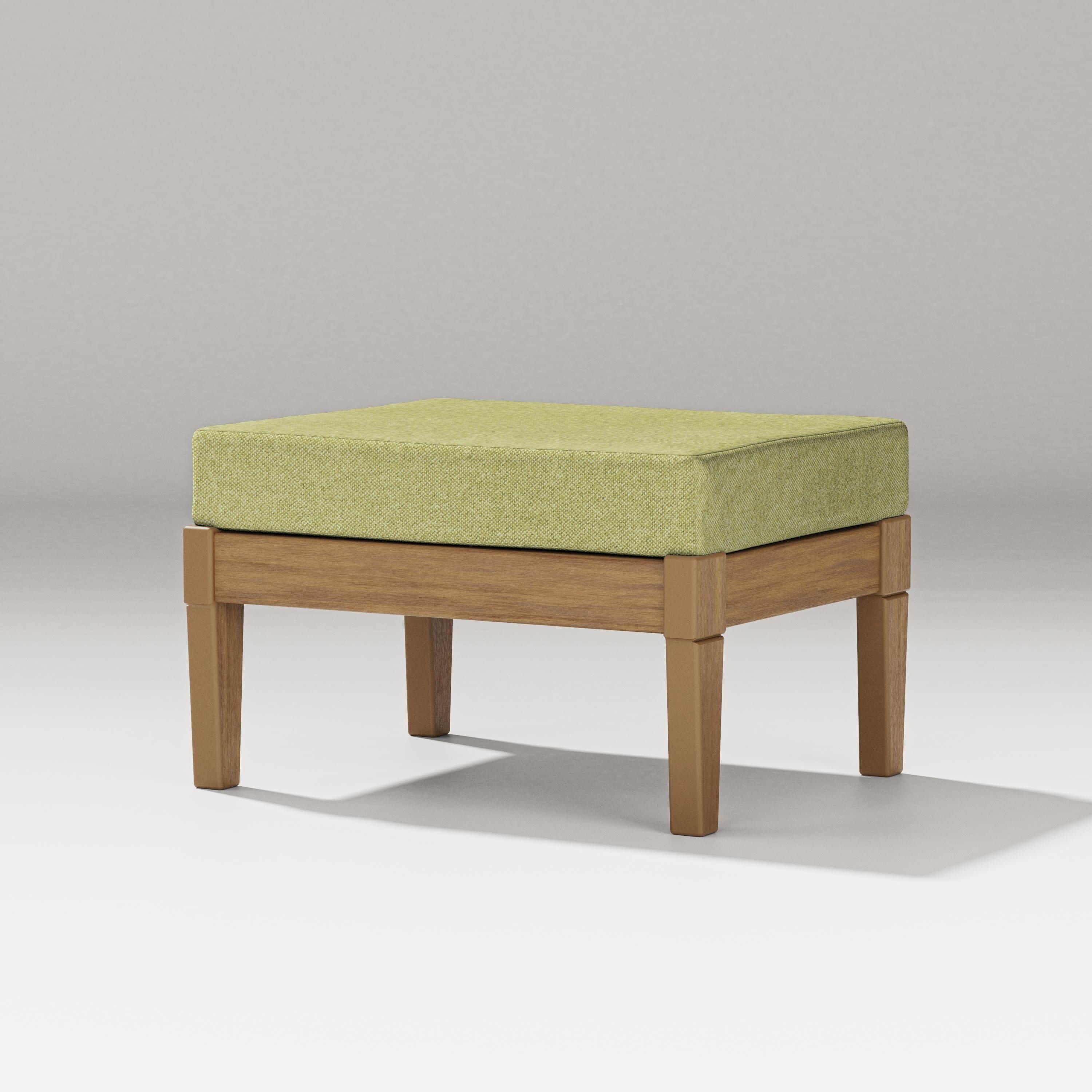 Estate Lounge Ottoman in Natural / Chartreuse Boucle
