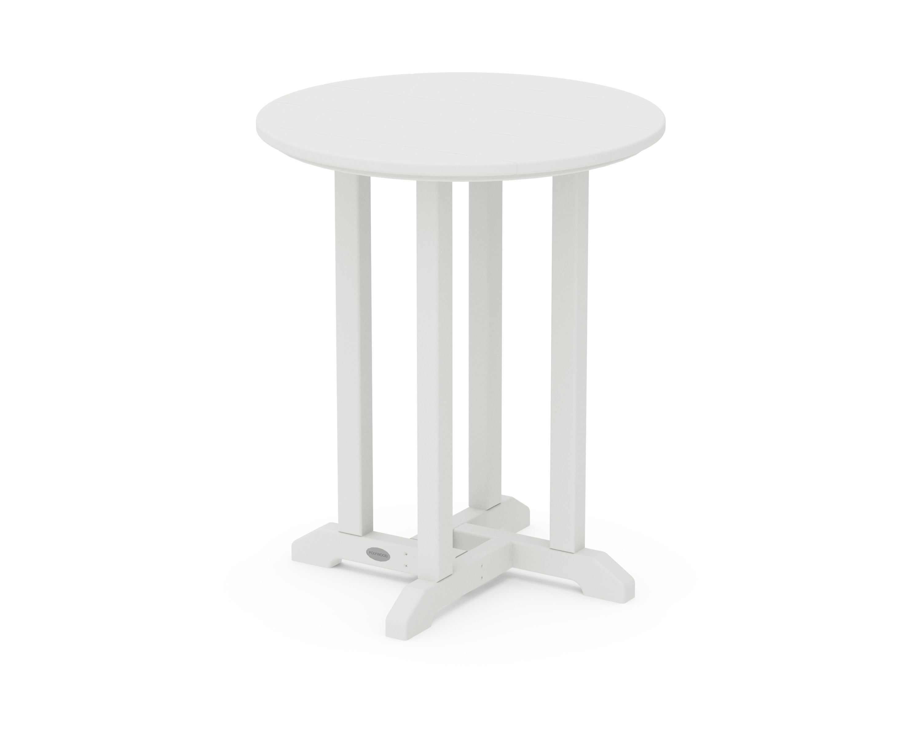 Contempo 24" Round Dining Table in White / Vintage White