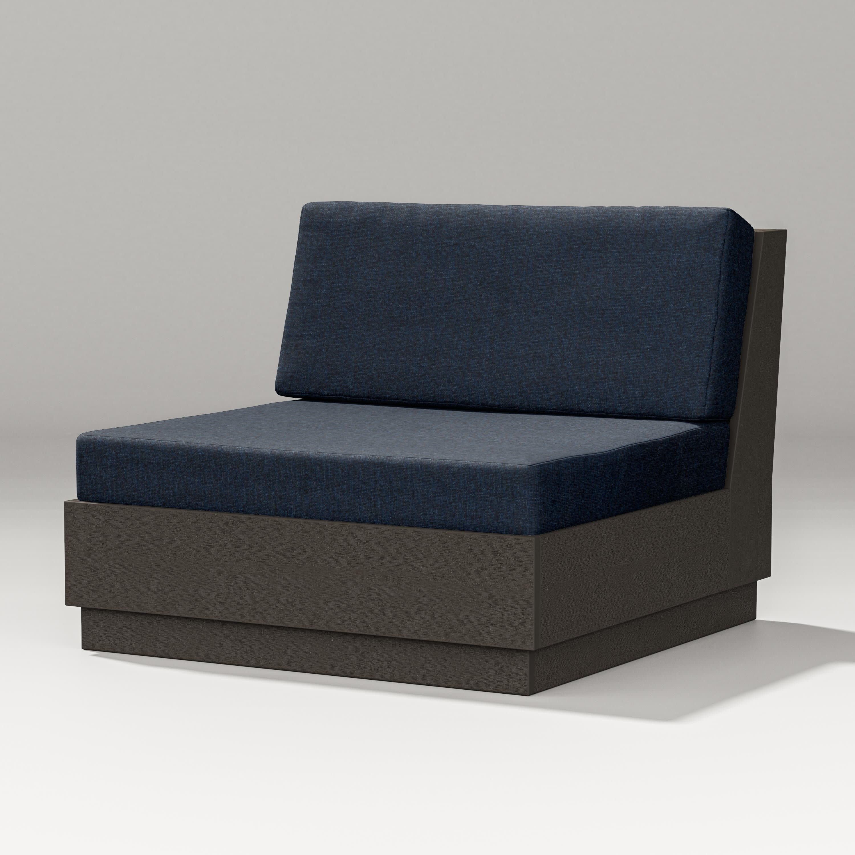 Elevate Modular Armless Chair in Vintage Coffee / Marine Indigo