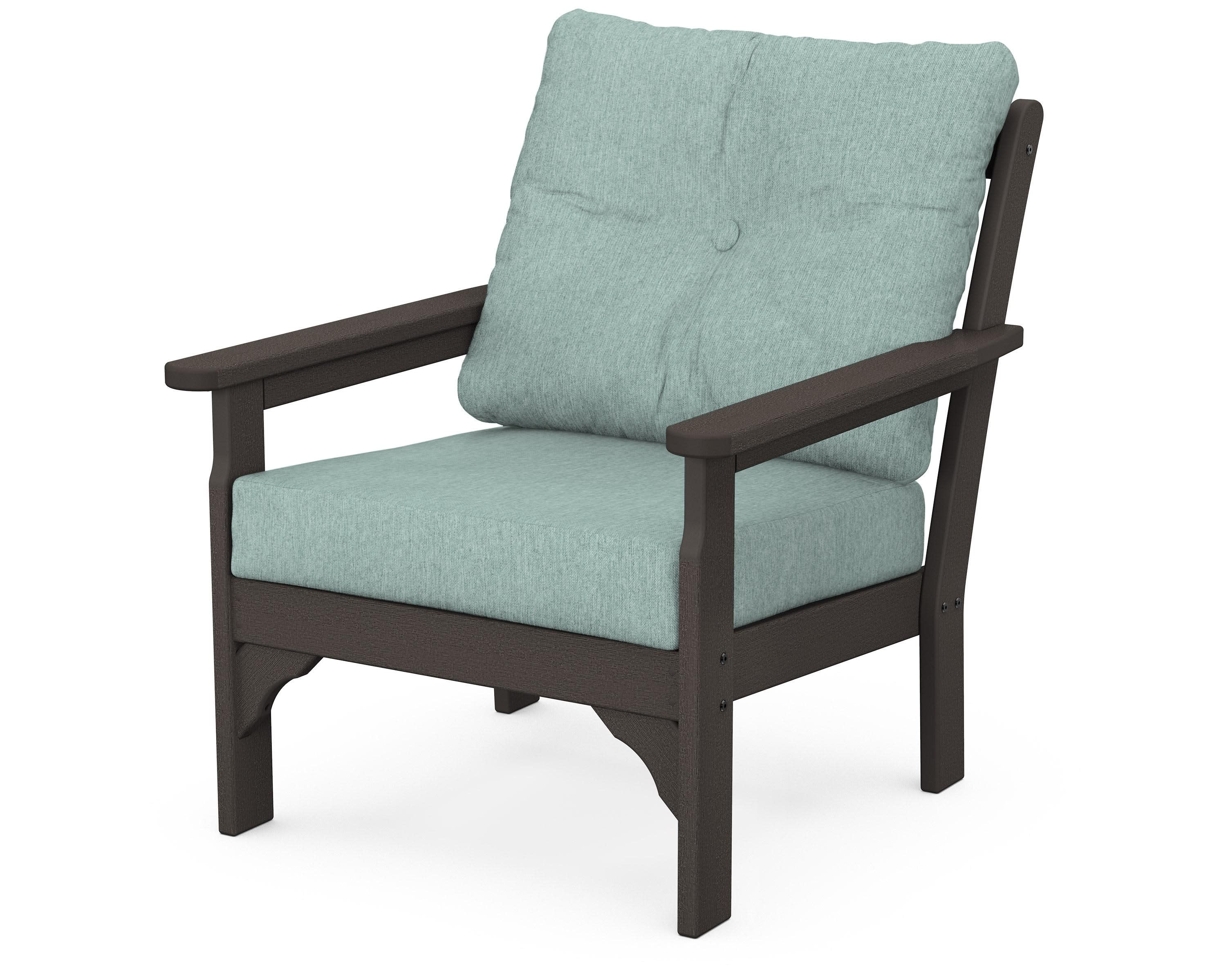 Vineyard Deep Seating Chair in Vintage Coffee / Glacier Spa