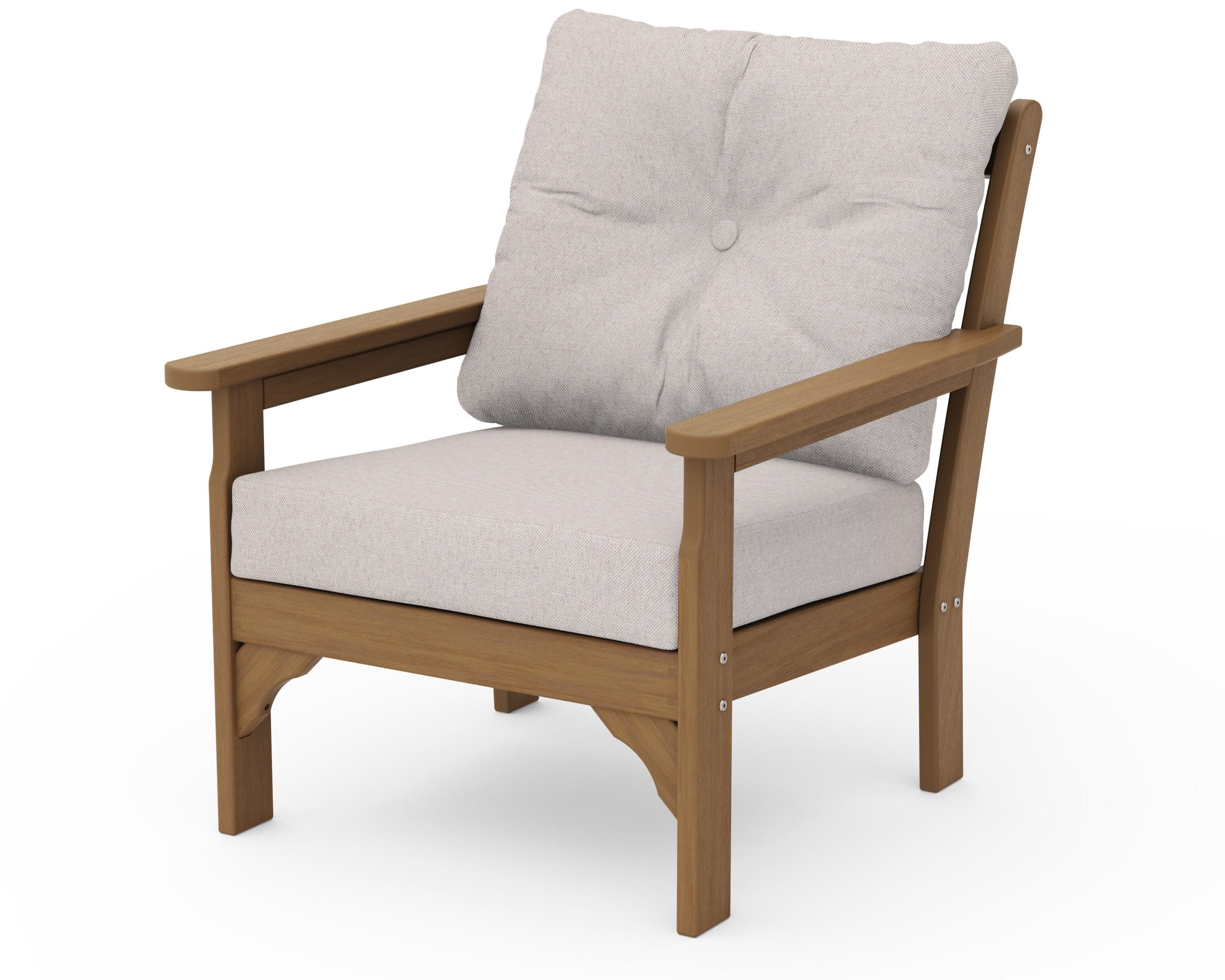 Vineyard Deep Seating Chair in Natural / Dune Burlap