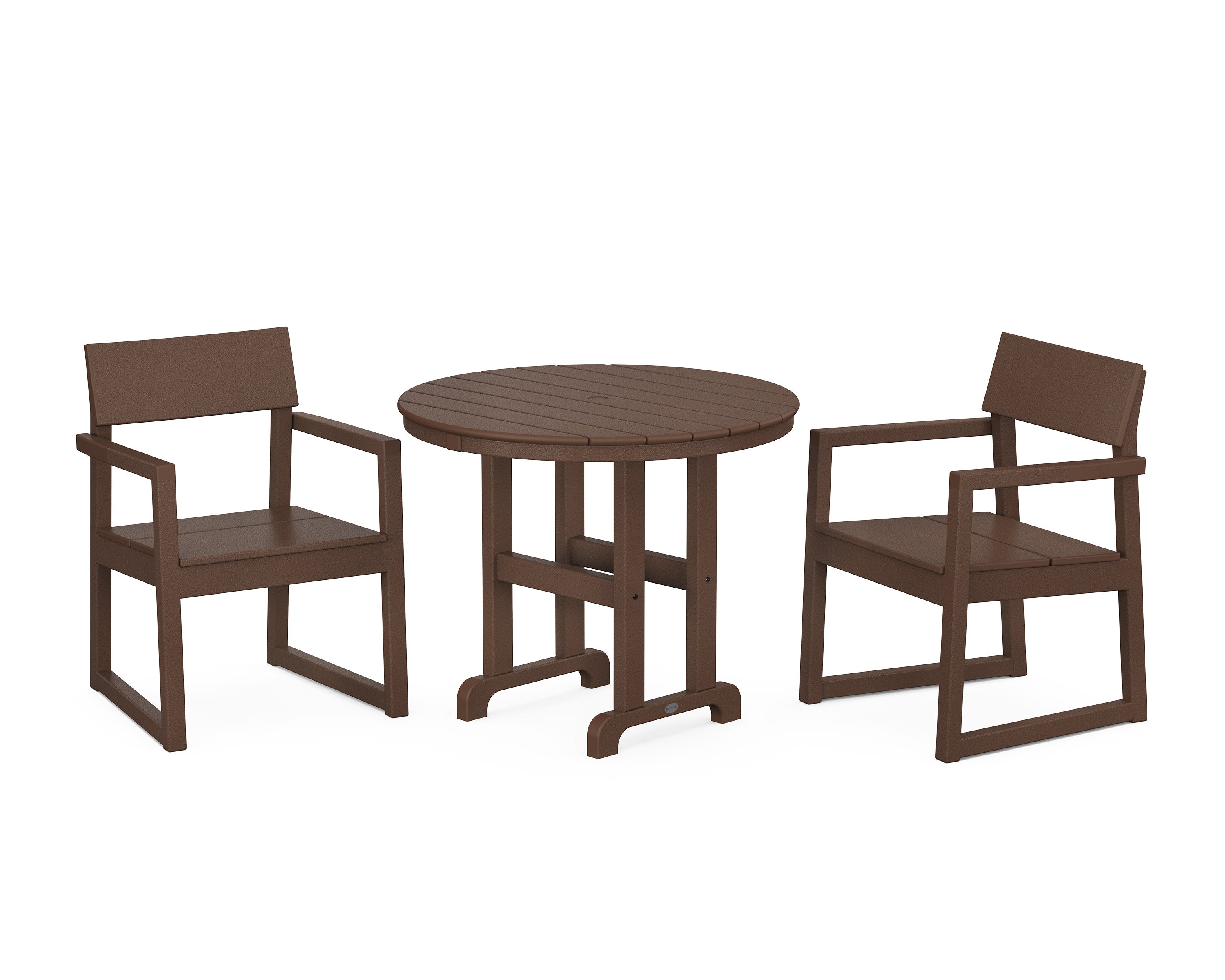 EDGE 3-Piece Round Dining Set in Mahogany