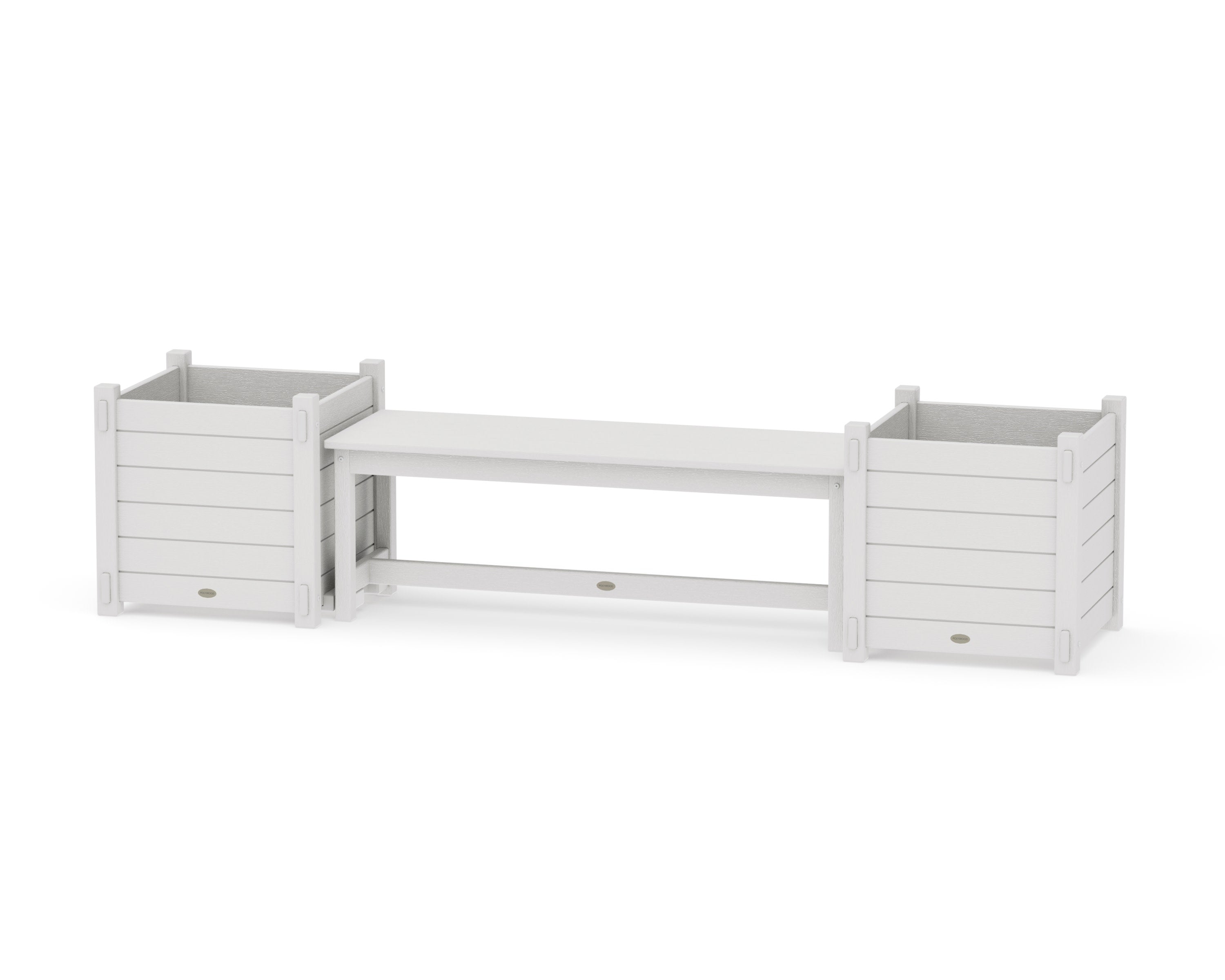 48" Nautical Straight Planter Bench Set - Large in Vintage White