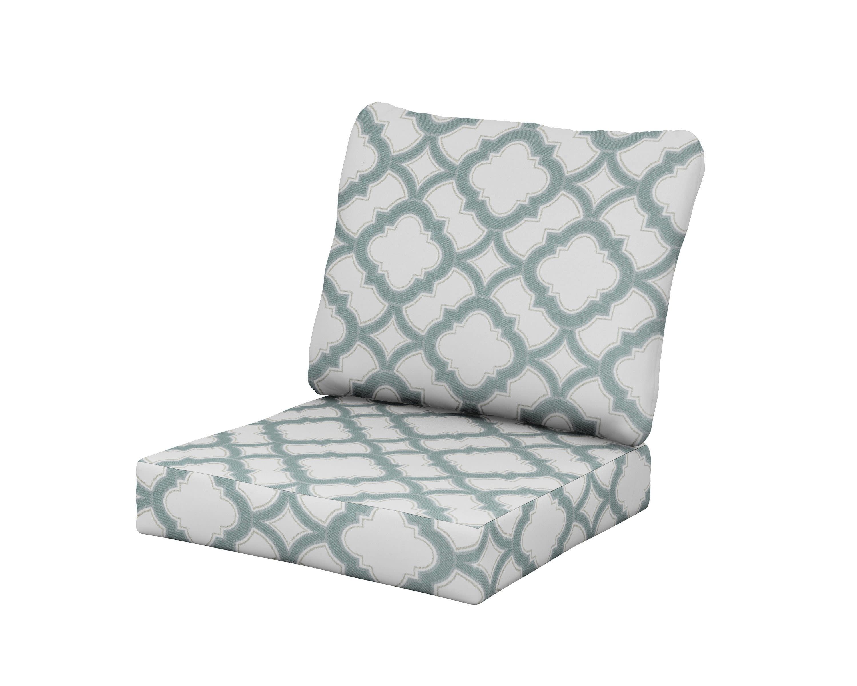 Classics Seat/Back Cushion Set in Trellis Glacier Spa