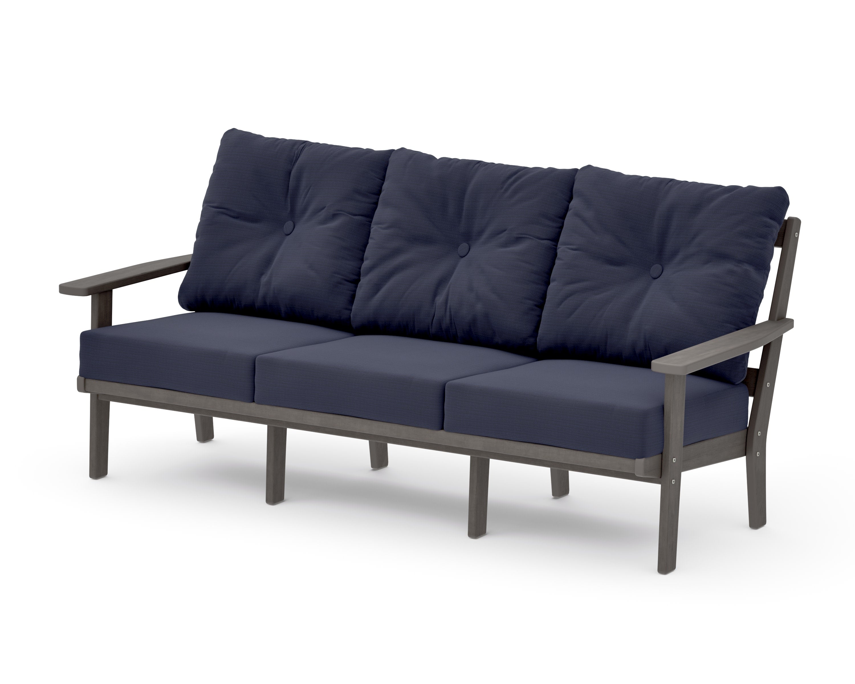 Oxford Deep Seating Sofa in Driftwood / Navy Linen
