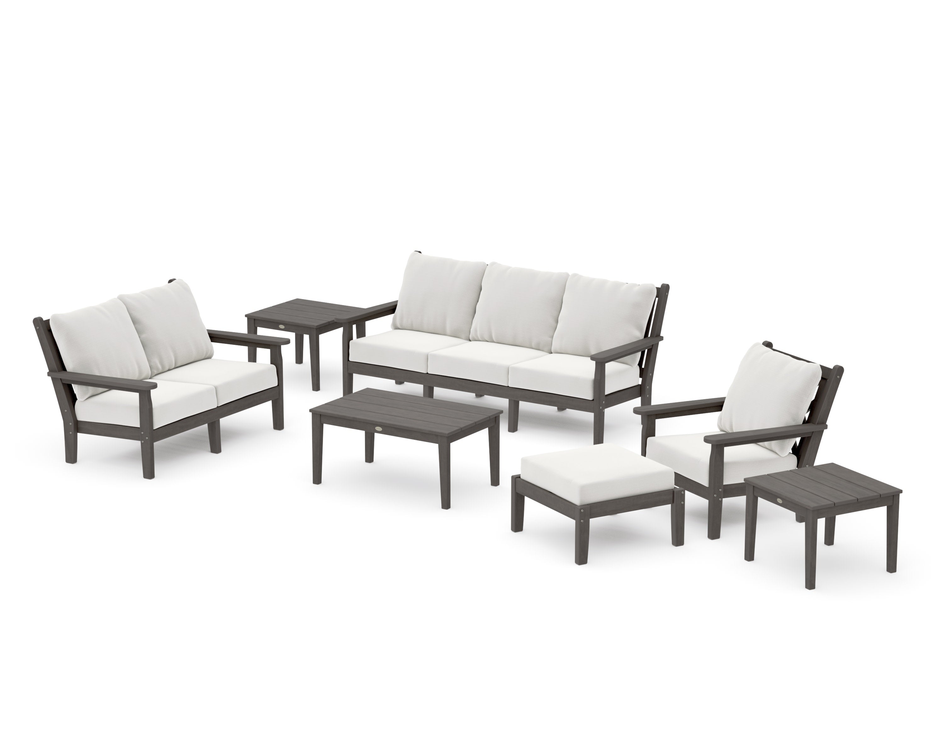 Chippendale 7-Piece Deep Seating Set in Driftwood / Natural Linen