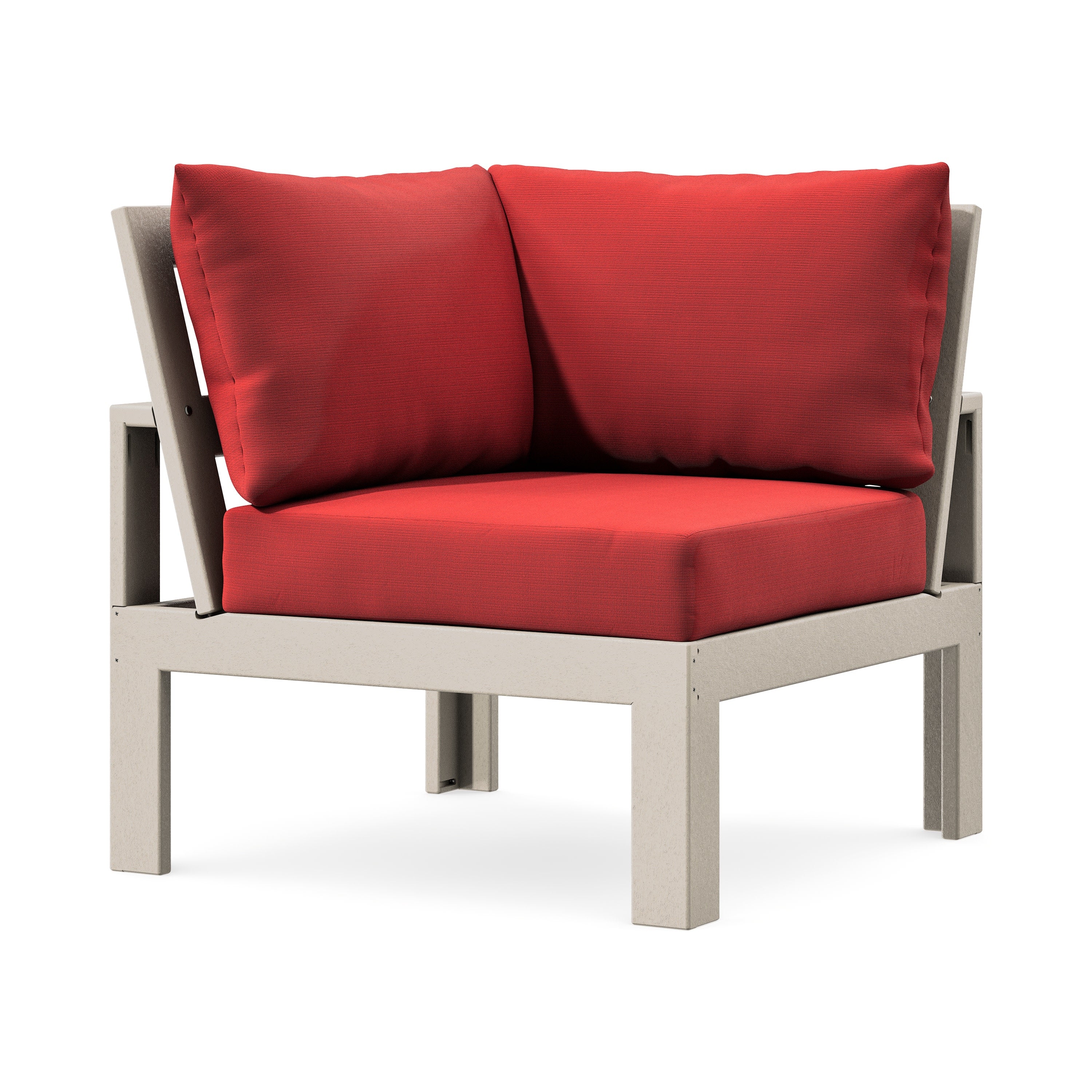 Modular Corner Chair in Sand / Crimson Linen