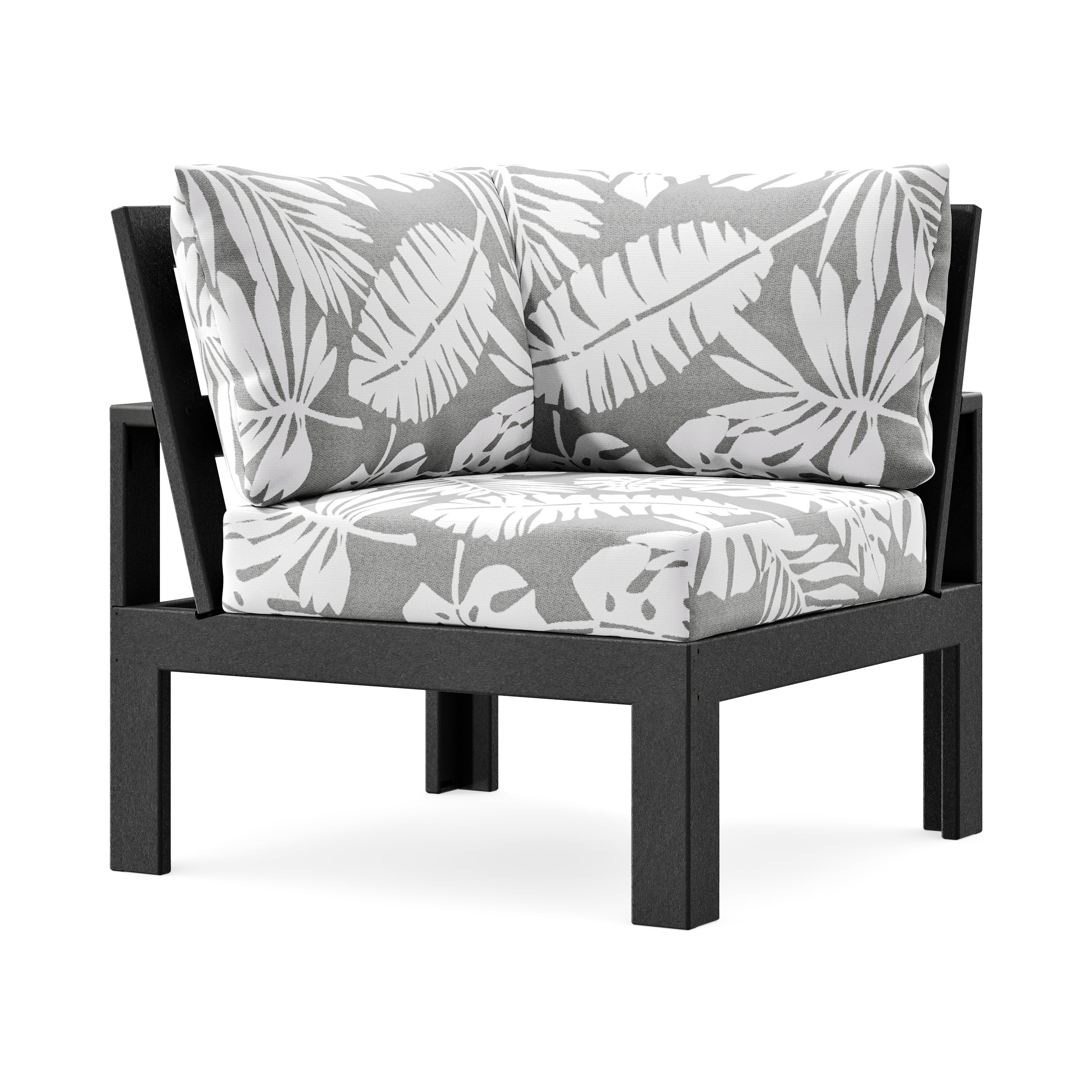 Modular Corner Chair in Black / Leaf Grey Mist