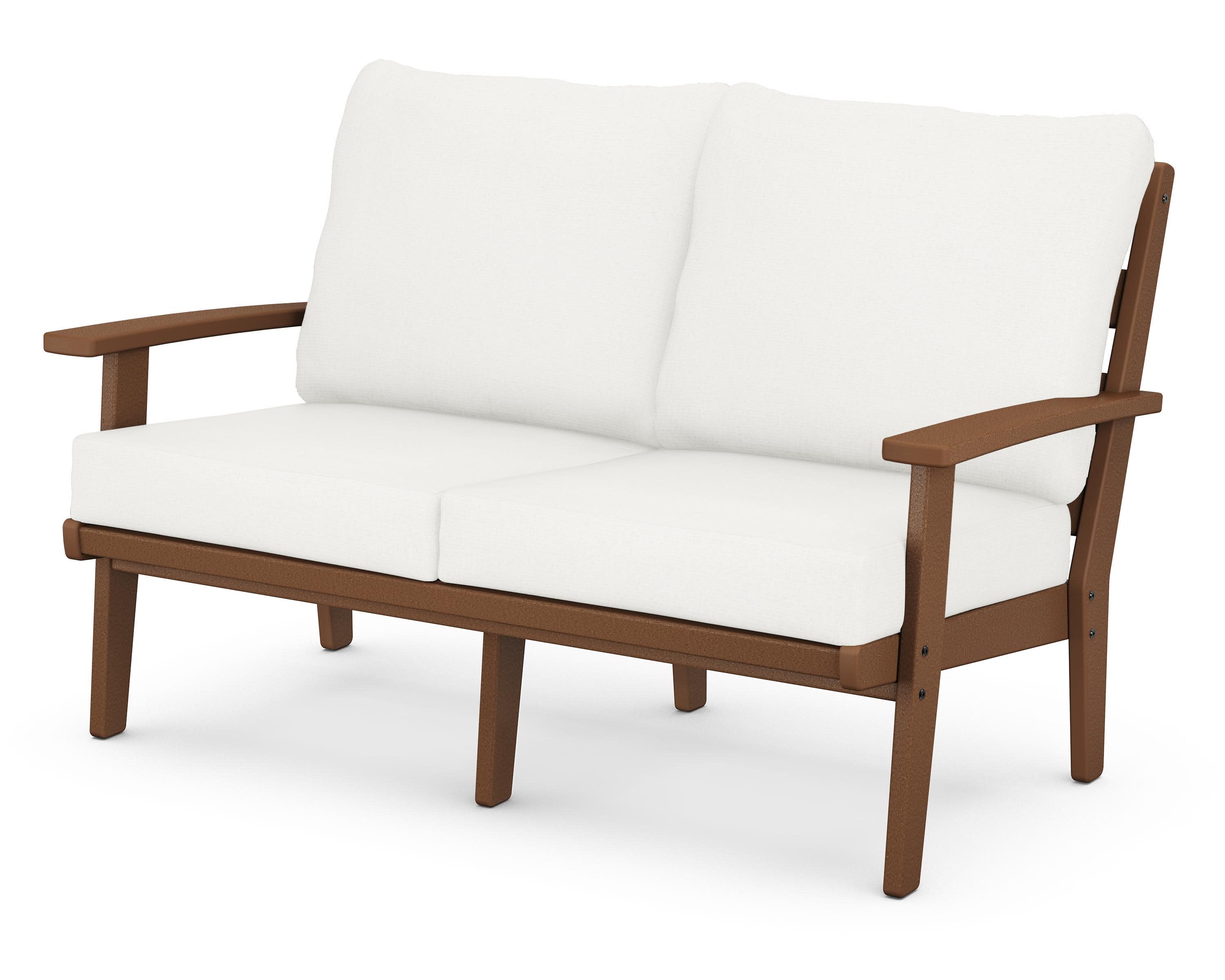 Grant Park Deep Seating Loveseat in Teak / Natural Linen
