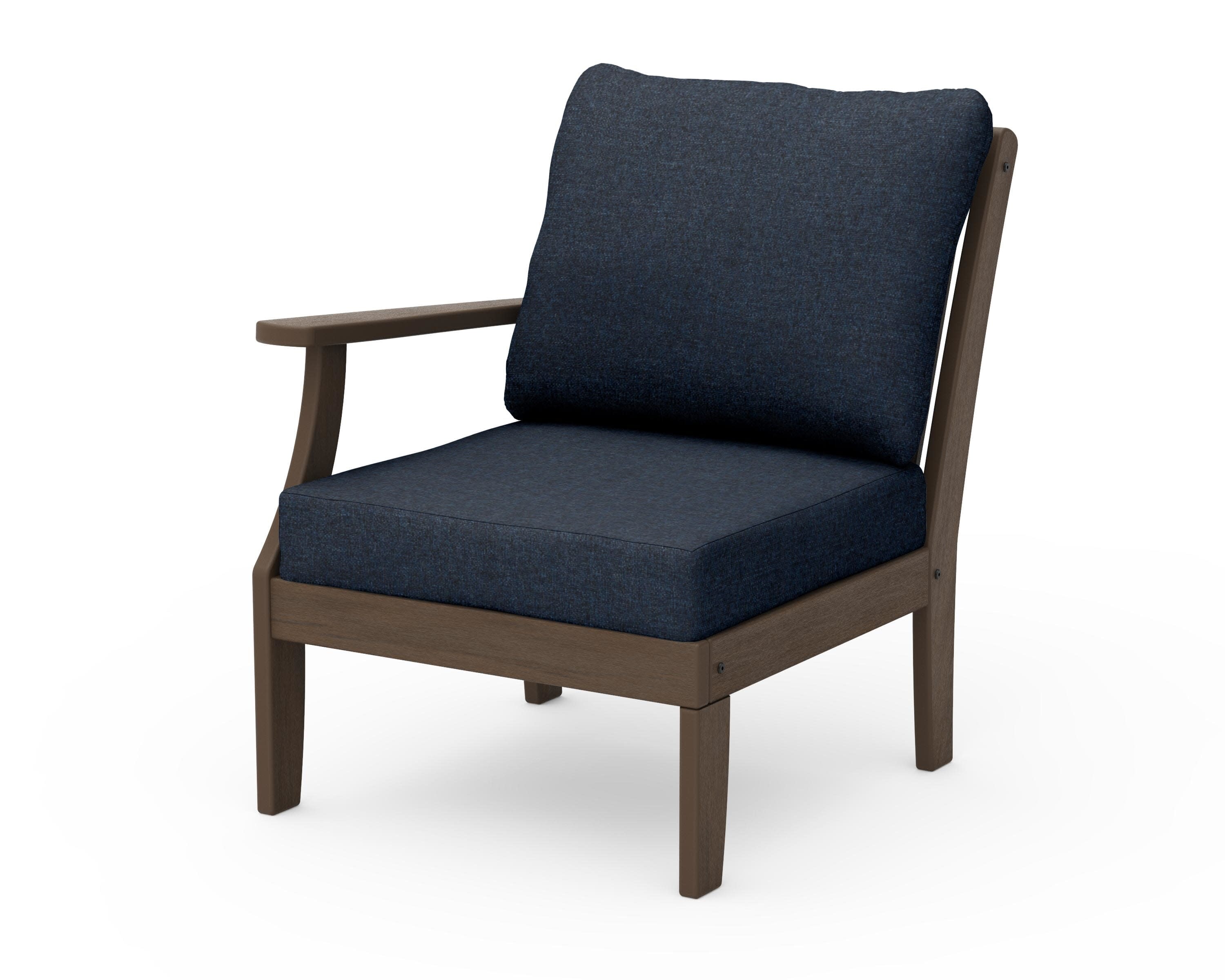 Braxton Modular Left Arm Chair in Kona / Marine Indigo
