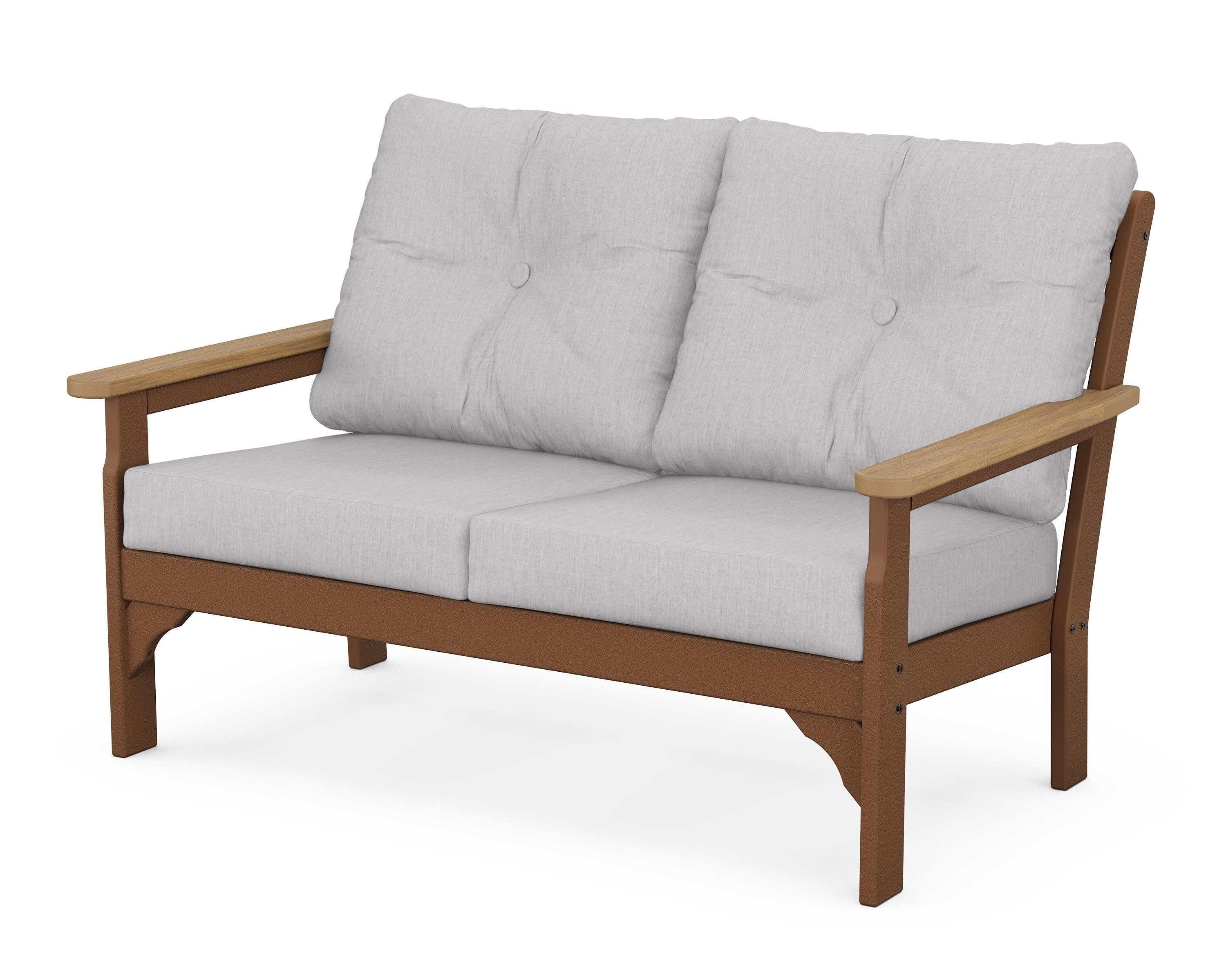 Vineyard Deep Seating Loveseat in Teak / Natural / Granite