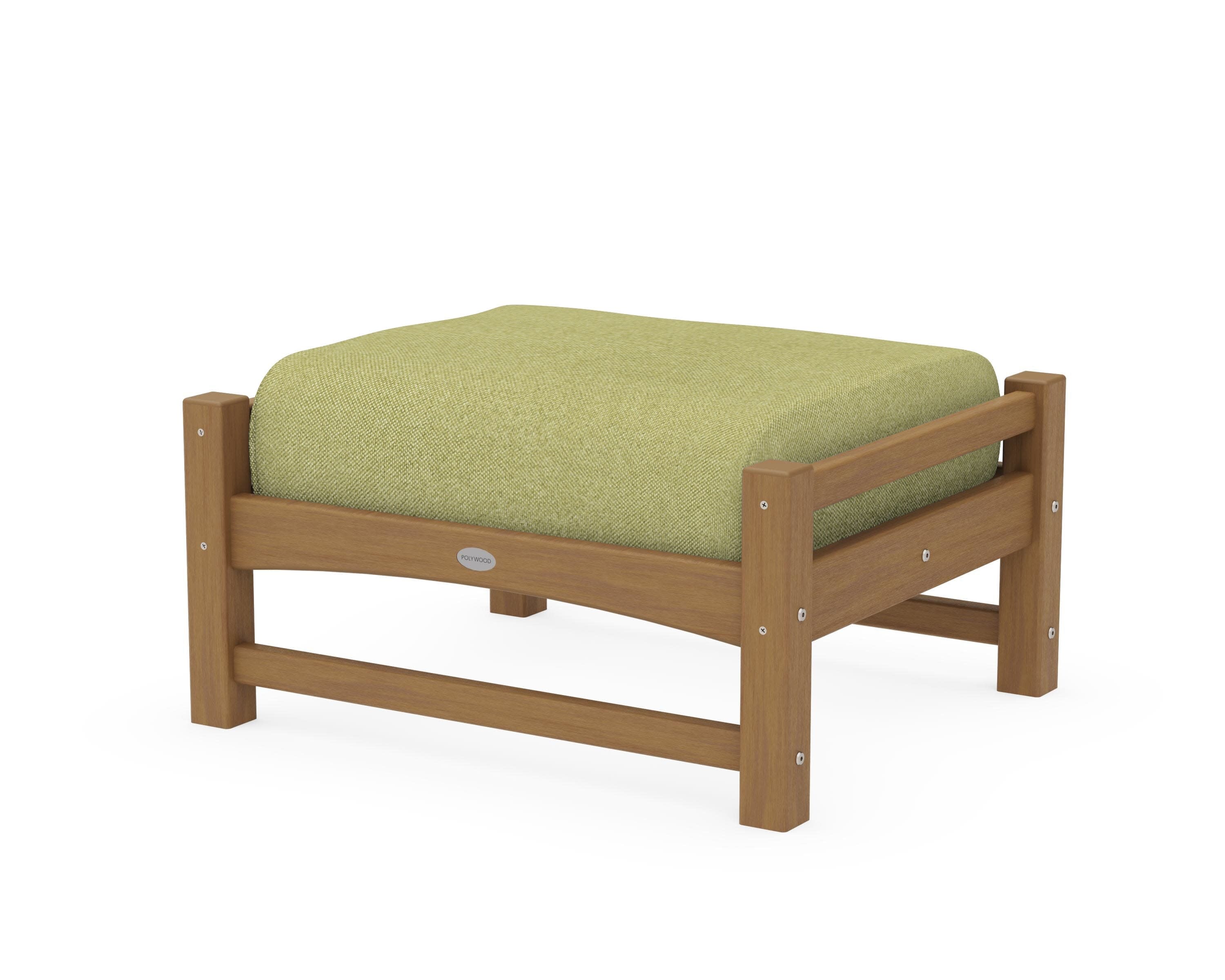 Club Ottoman in Natural / Chartreuse Boucle