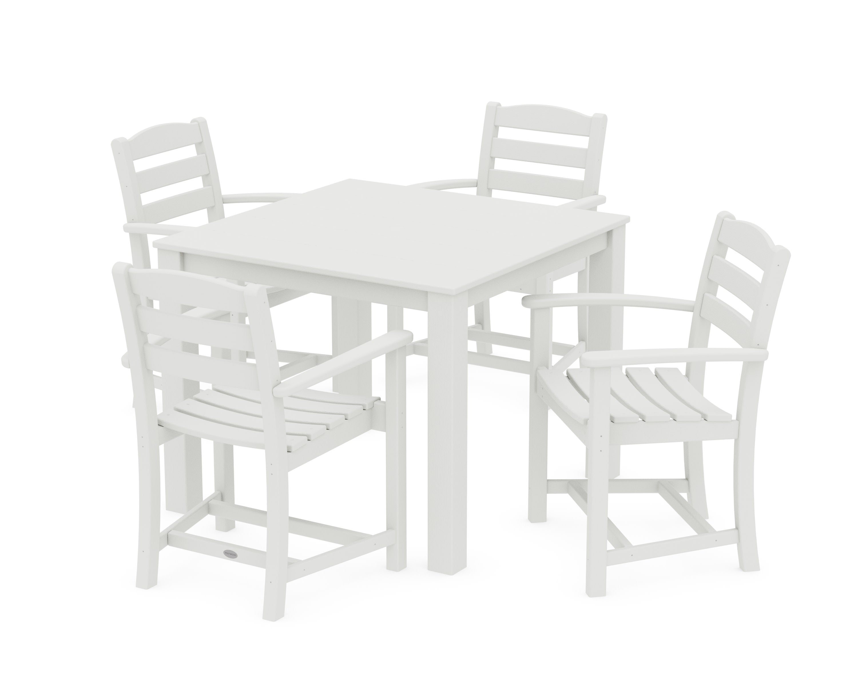 La Casa Cafe' 5-Piece Parsons Dining Set in Vintage White