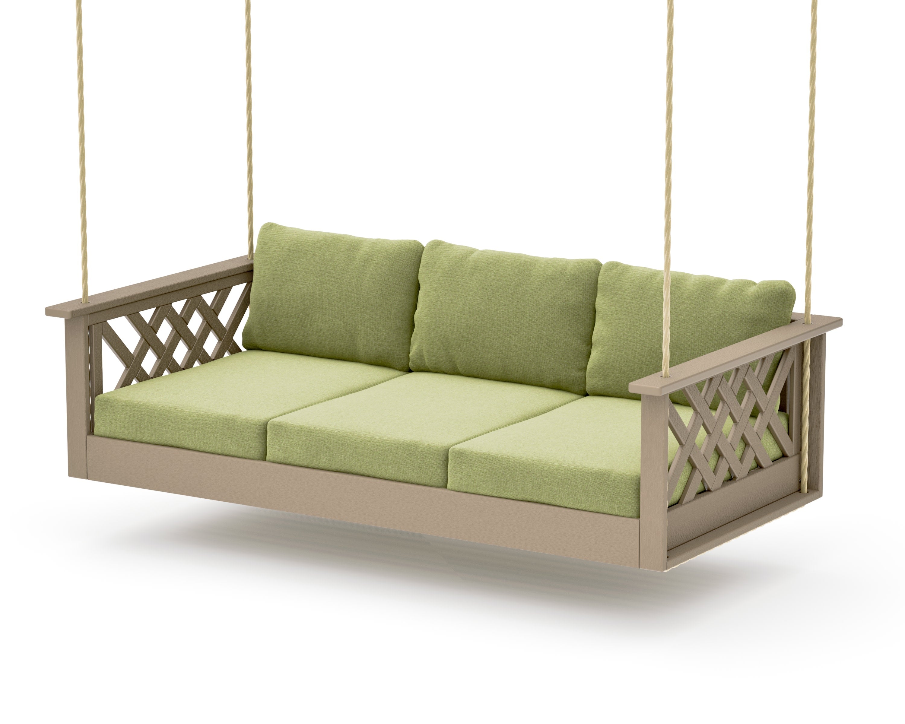 Wovendale Daybed Swing in Vintage Sahara / Chartreuse Boucle